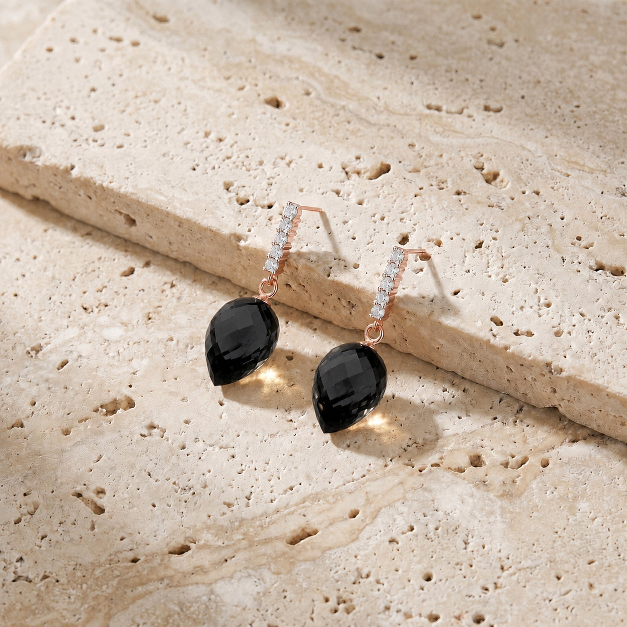 Rose Gold Earrings Sapphire 10K — Gina