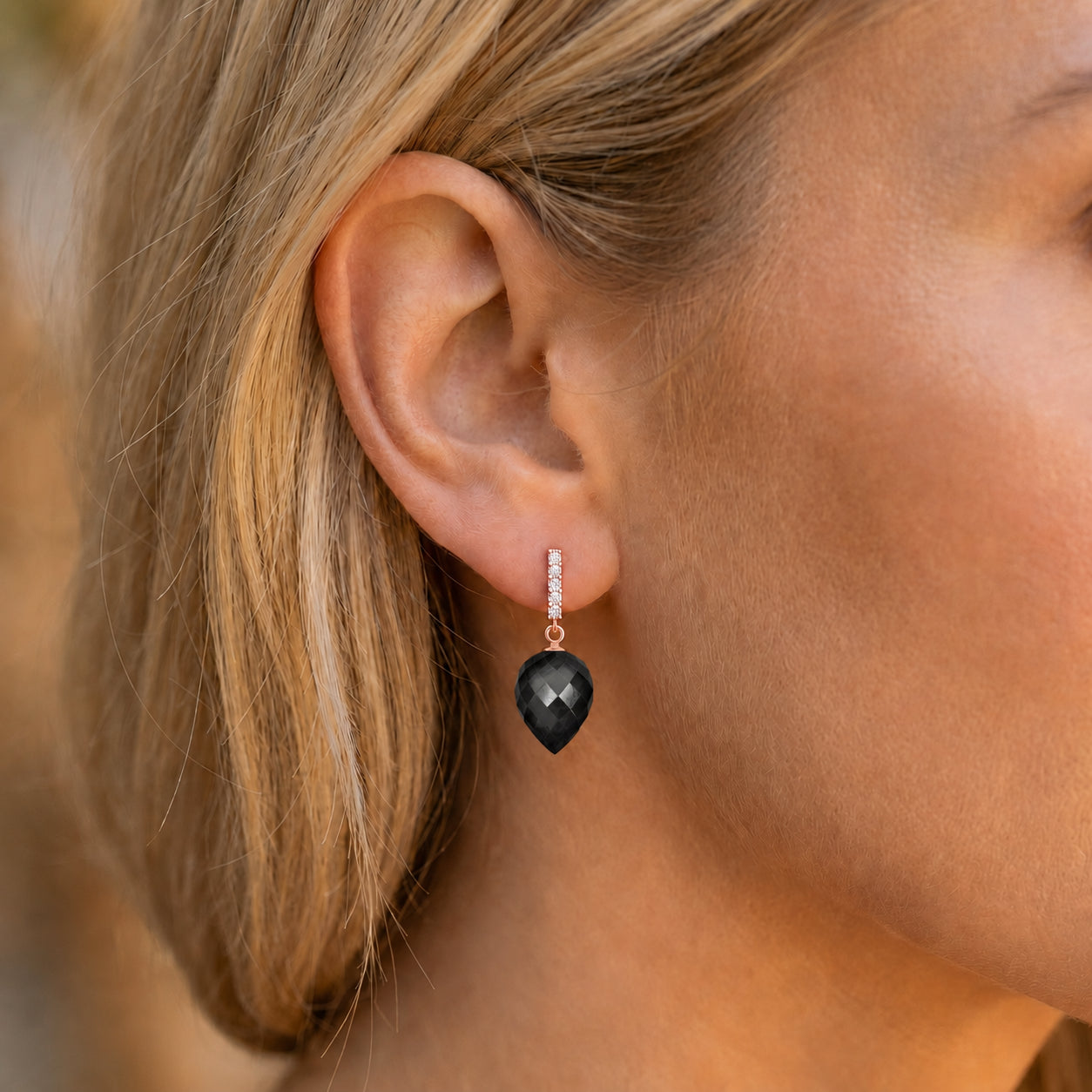 Rose Gold Earrings Sapphire 10K — Gina
