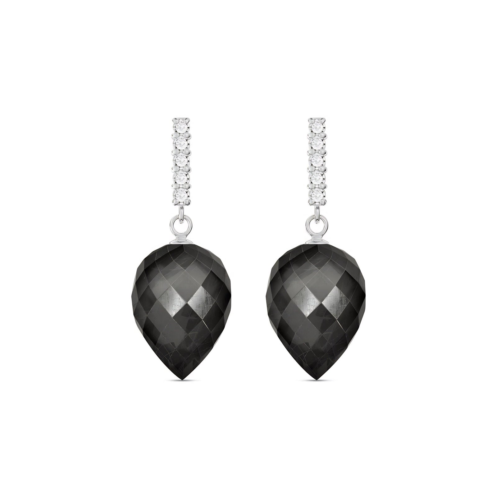White Gold Earrings Sapphire 10K — Gina