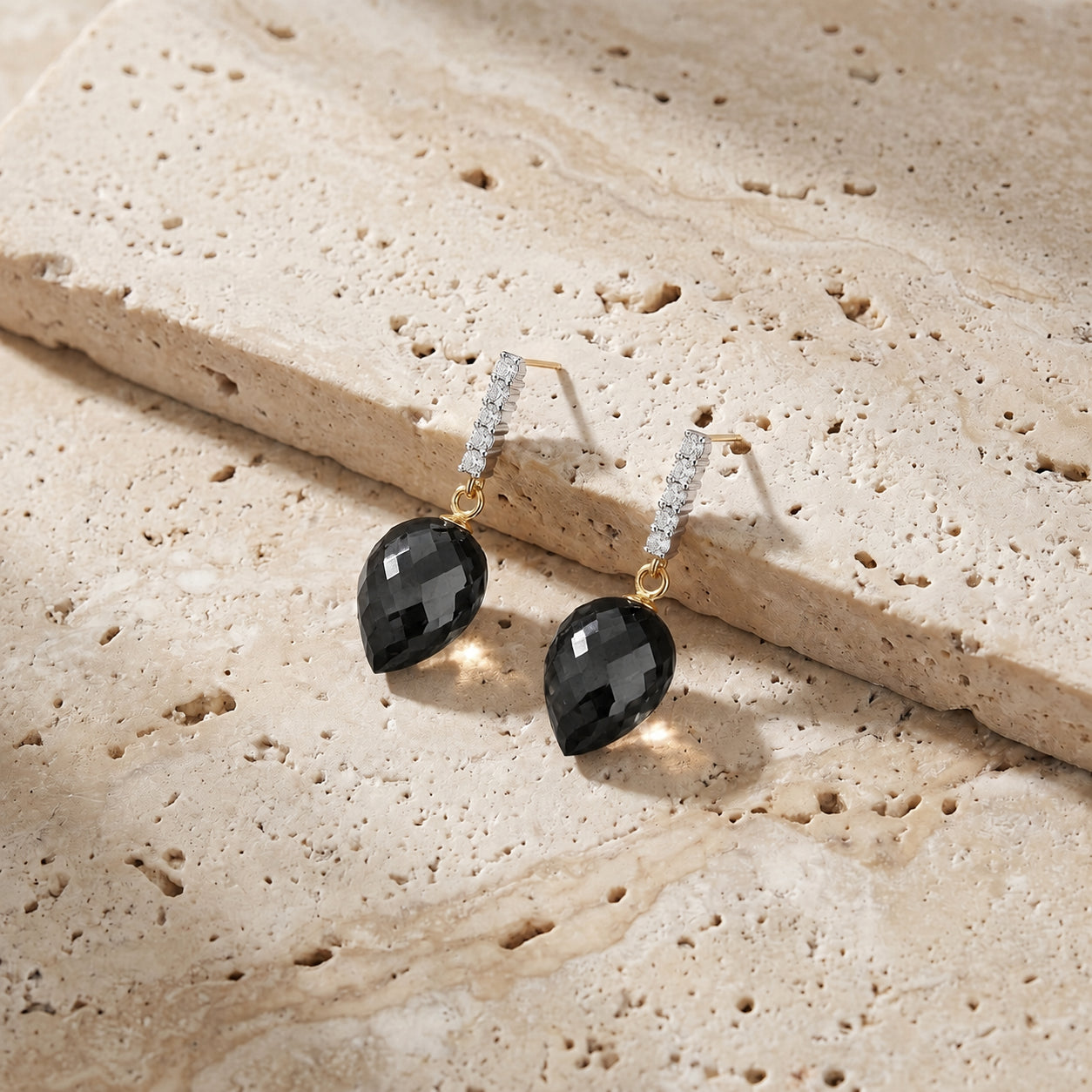 Yellow Gold Earrings Sapphire 10K — Gina