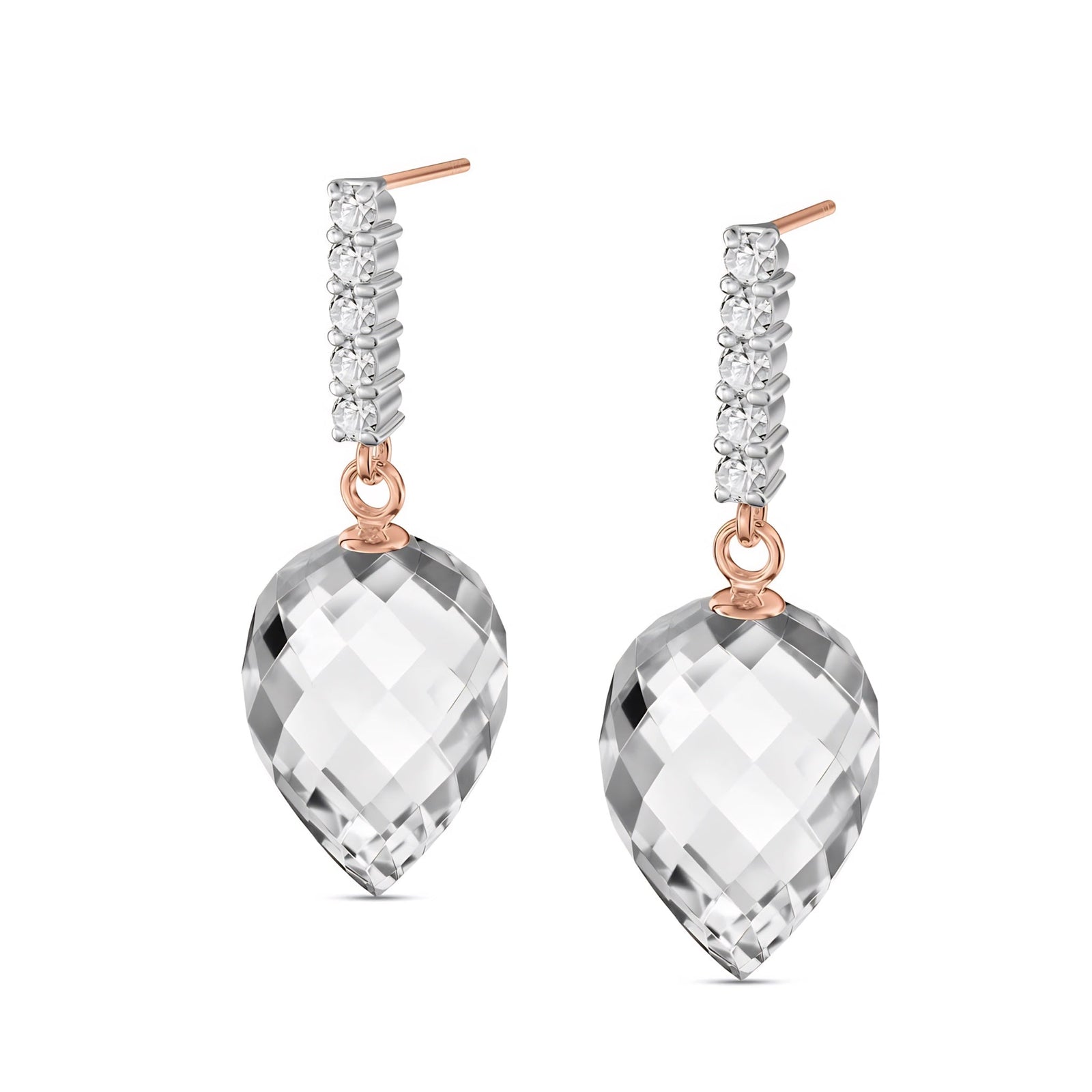 Rose Gold Earrings Emerald 10K — Gina