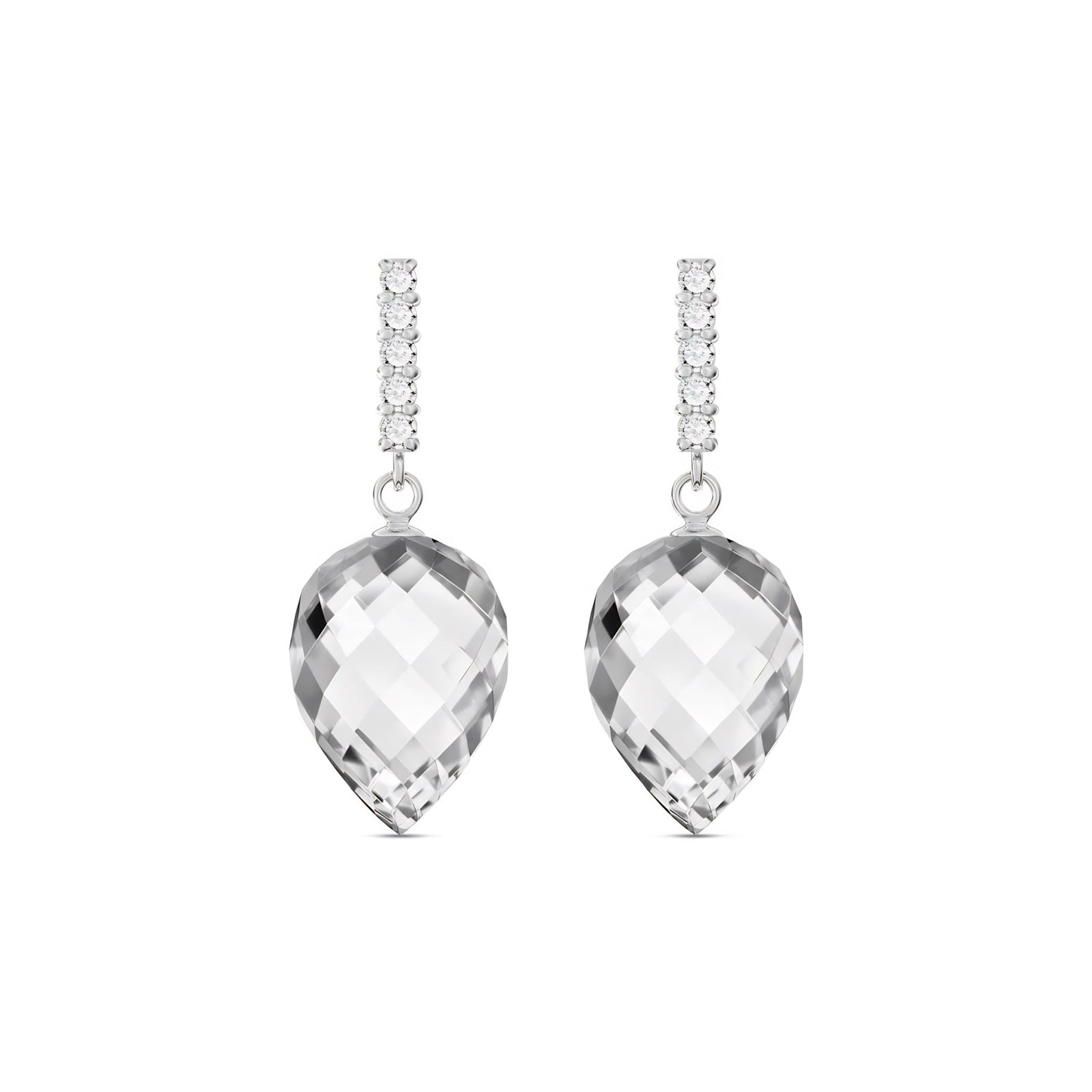 White Gold Earrings Emerald 10K — Gina