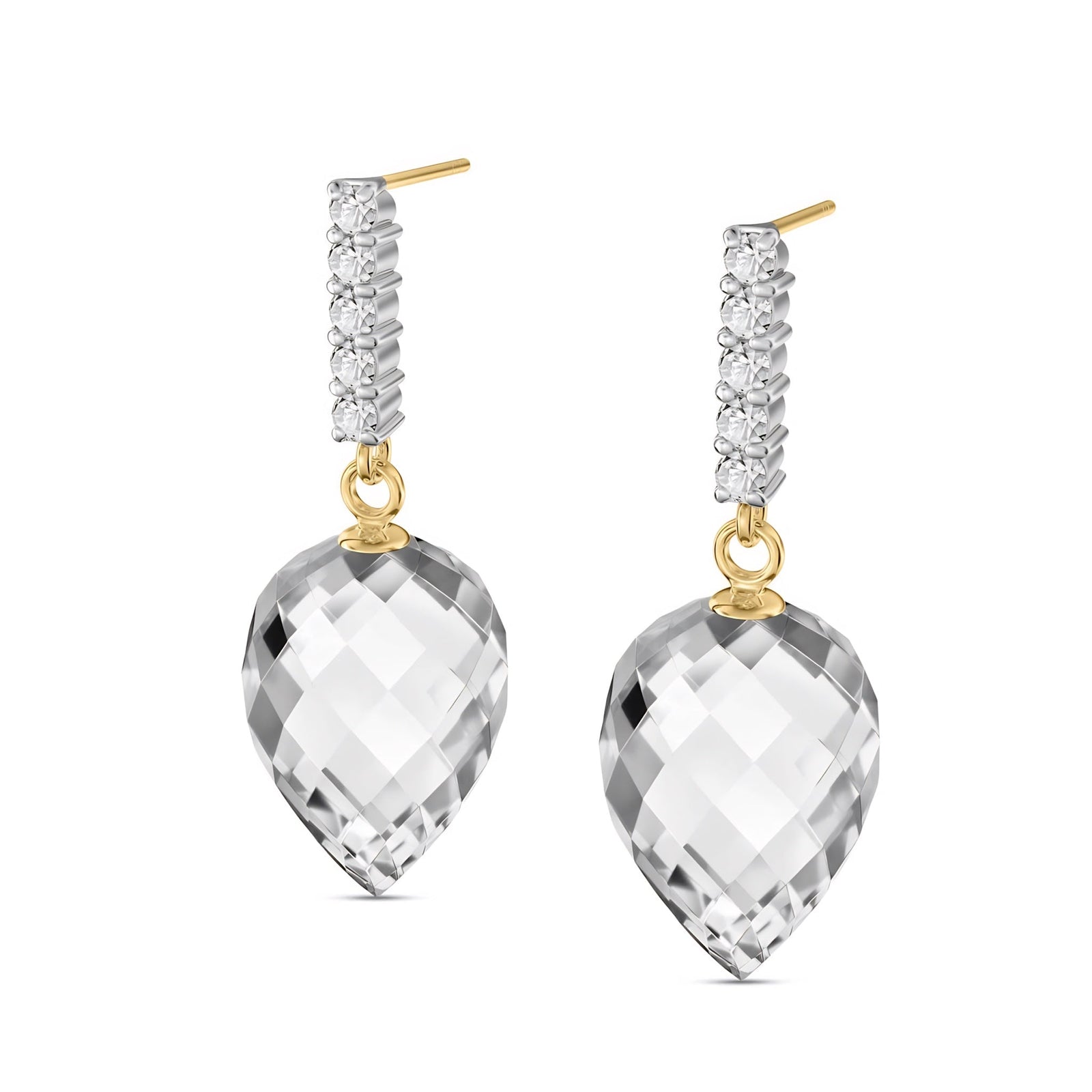 Yellow Gold Earrings Emerald 10K — Gina