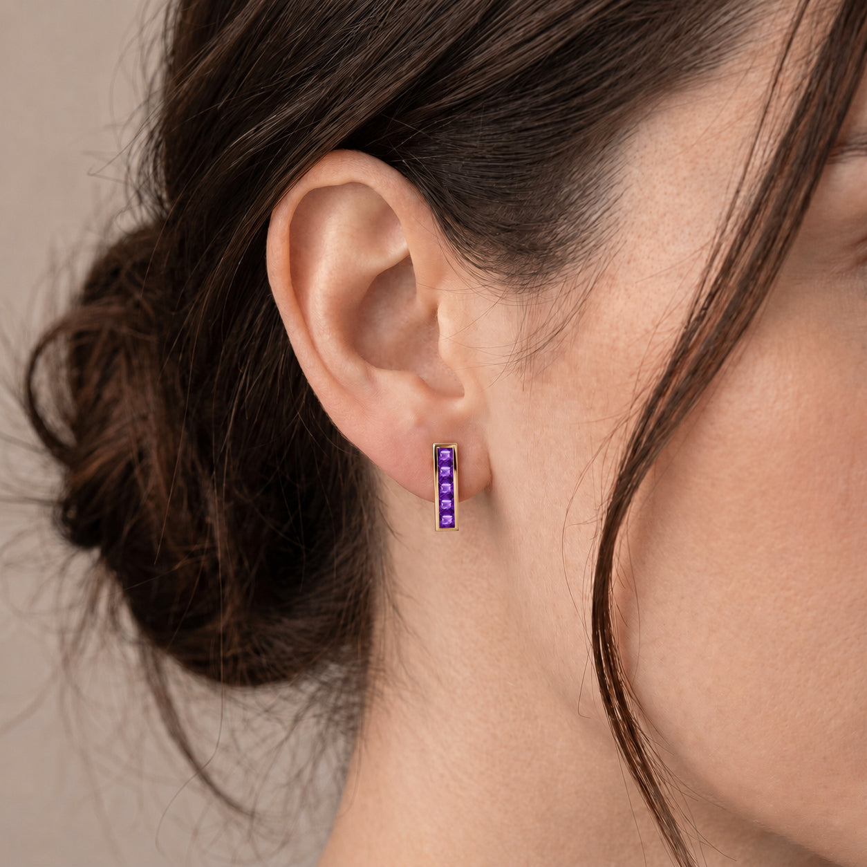 Yellow Gold Bloom Earrings Blue Topaz 10K — Paola