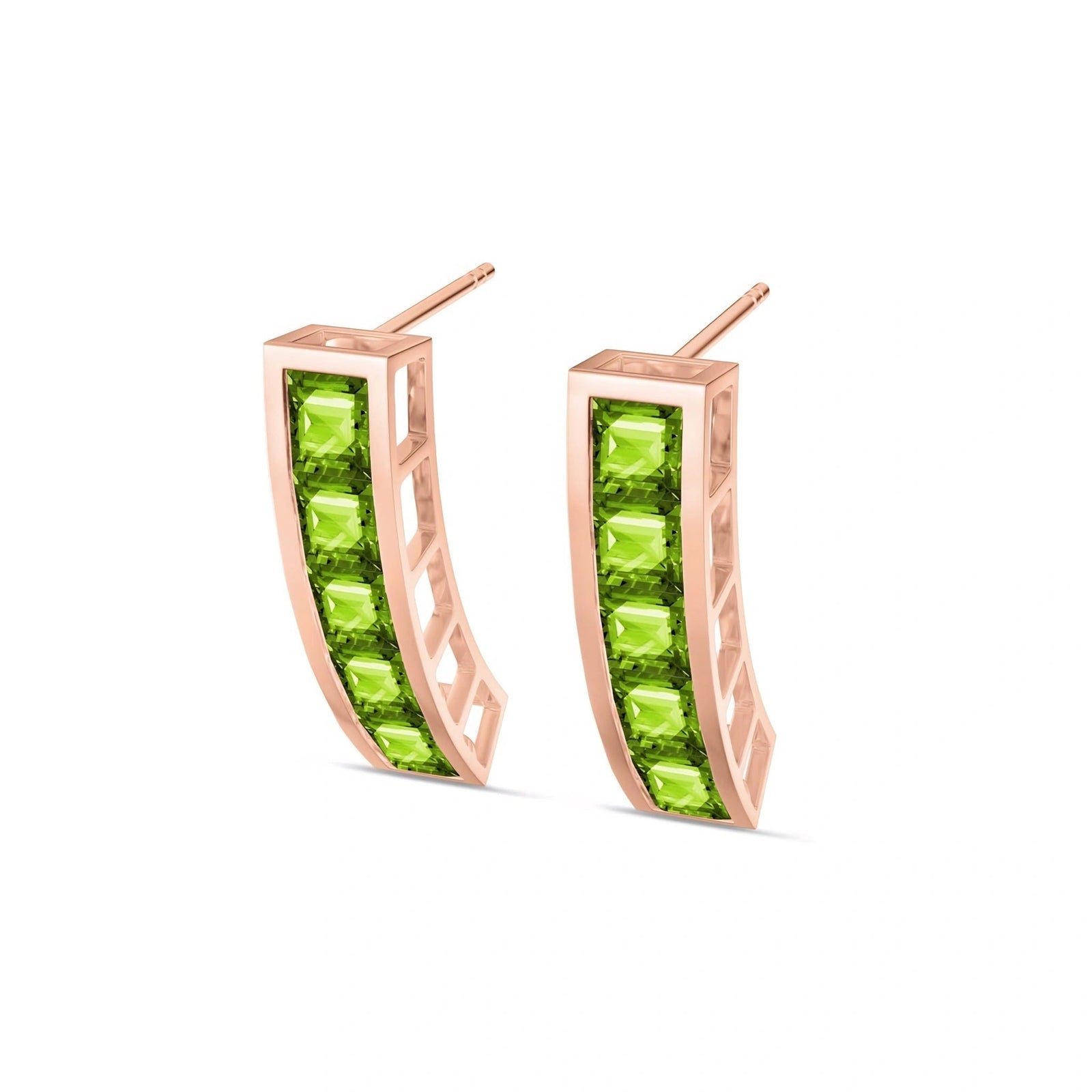 Rose Gold Bloom Earrings Peridot 10K — Paola