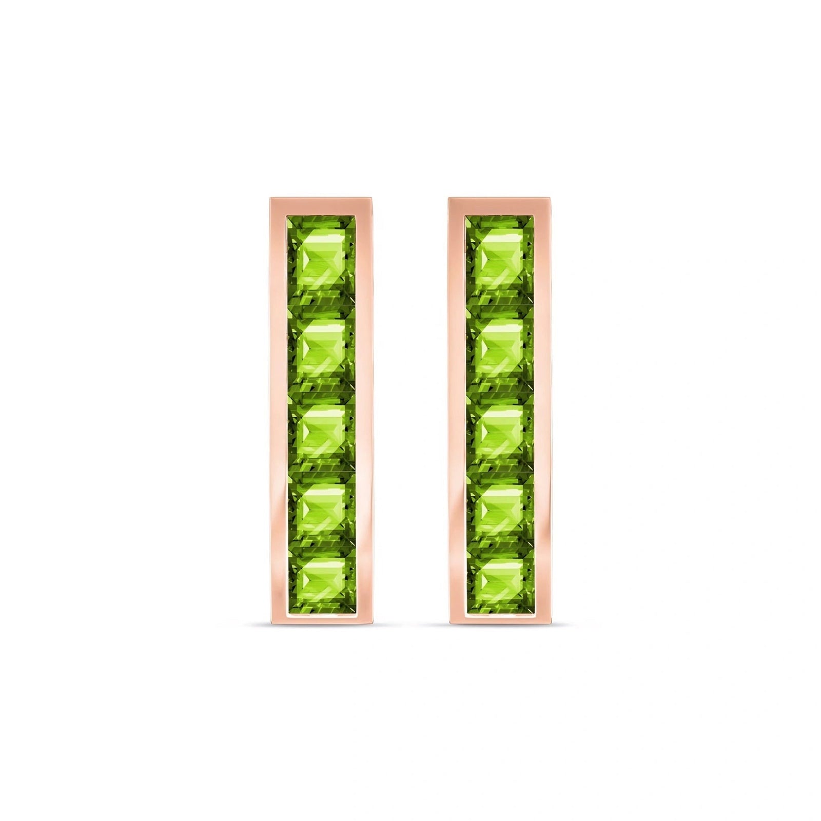 Rose Gold Bloom Earrings Peridot 10K — Paola
