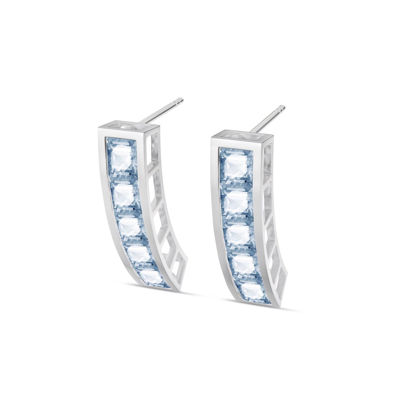 White Gold Bloom Earrings Peridot 10K — Paola