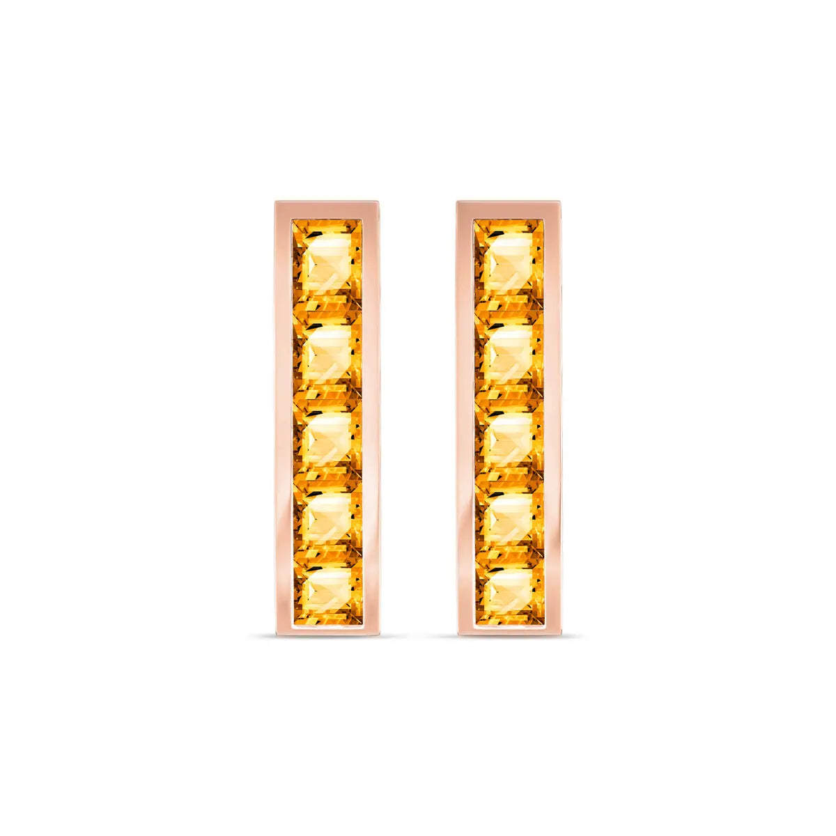 Rose Gold Bloom Earrings Citrine 10K — Paola
