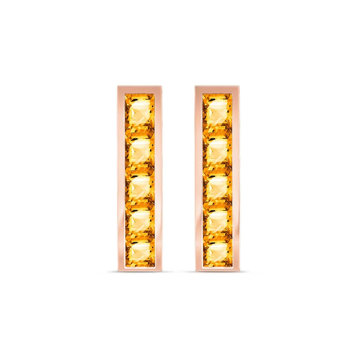 Rose Gold Bloom Earrings Citrine 10K — Paola