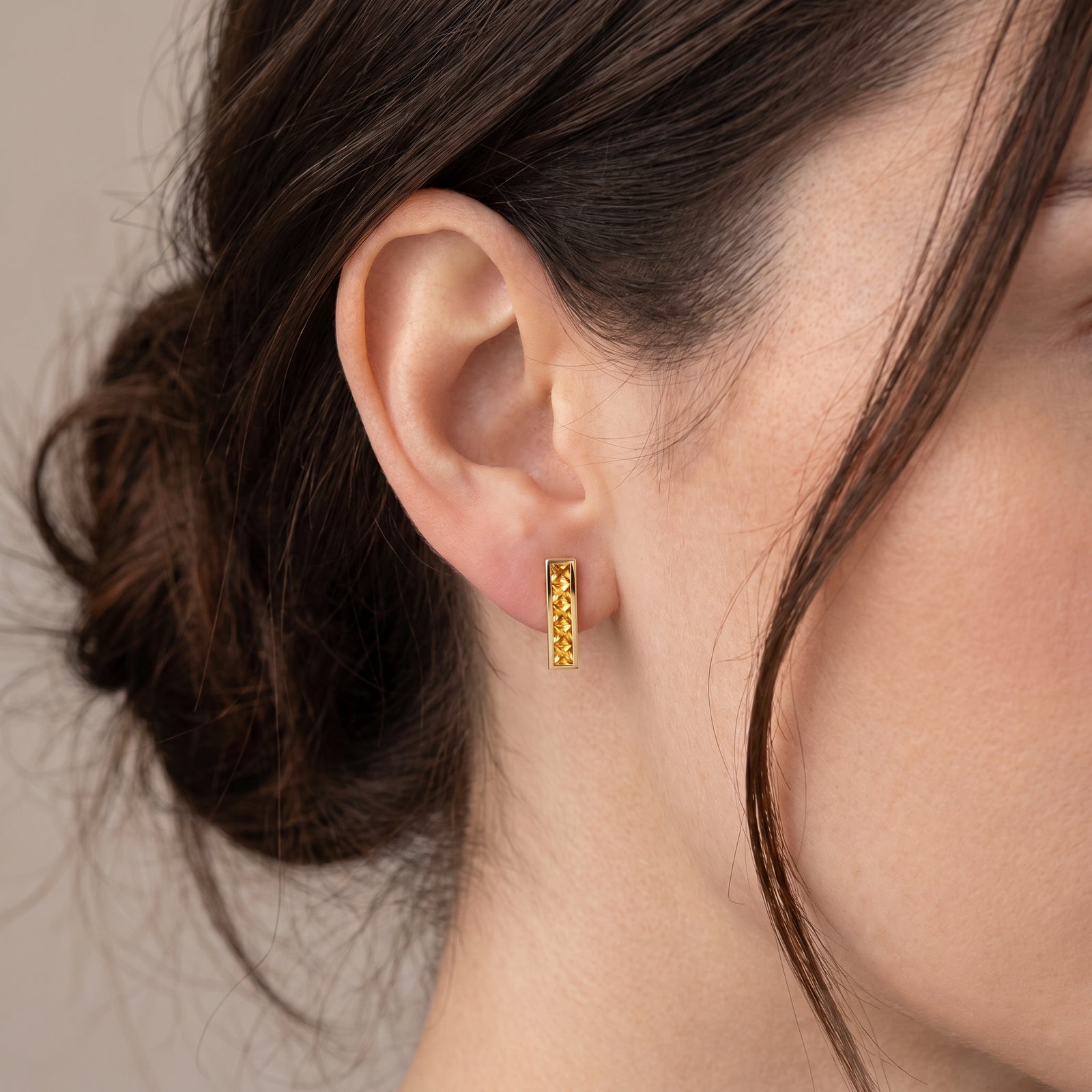 Yellow Gold Bloom Earrings Citrine 10K — Paola