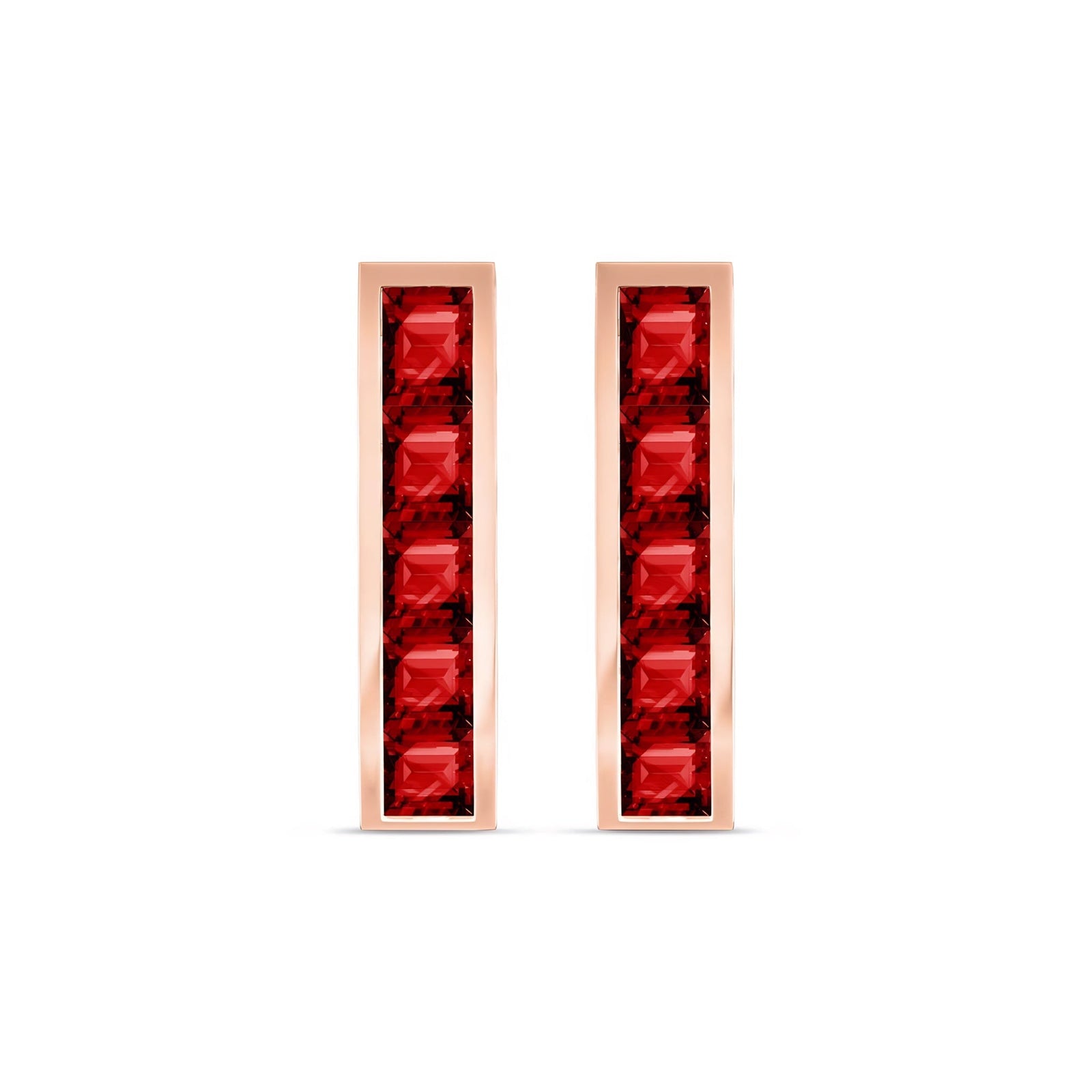 Rose Gold Bloom Earrings Garnet 10K — Paola
