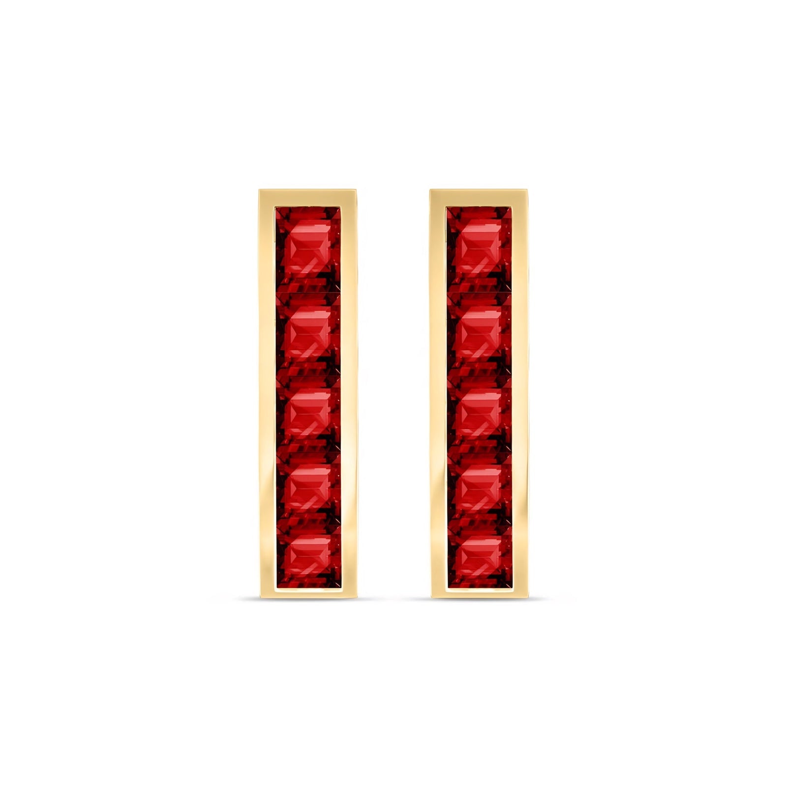 Yellow Gold Bloom Earrings Garnet 10K — Paola