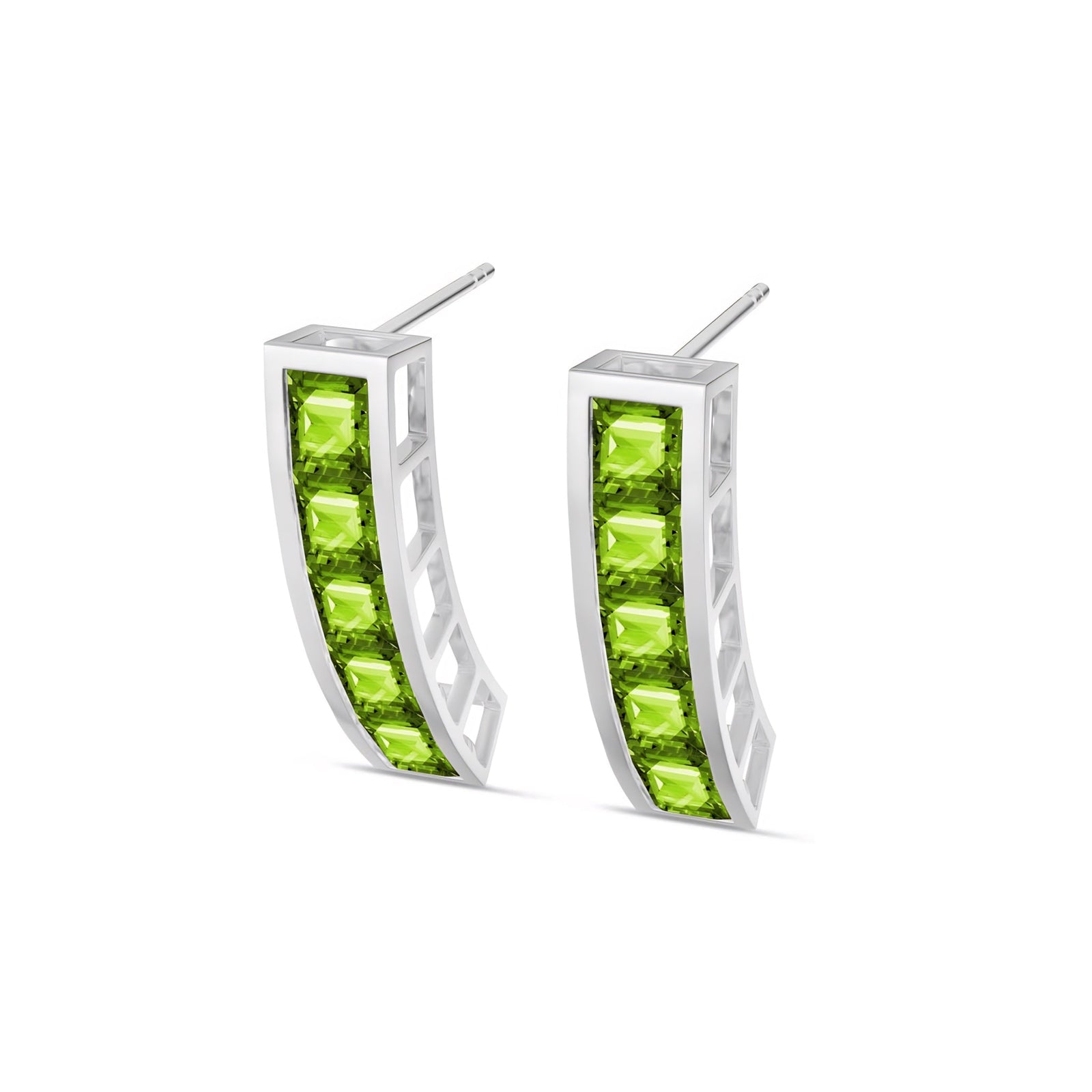 White Gold Bloom Earrings Ruby 10K — Paola