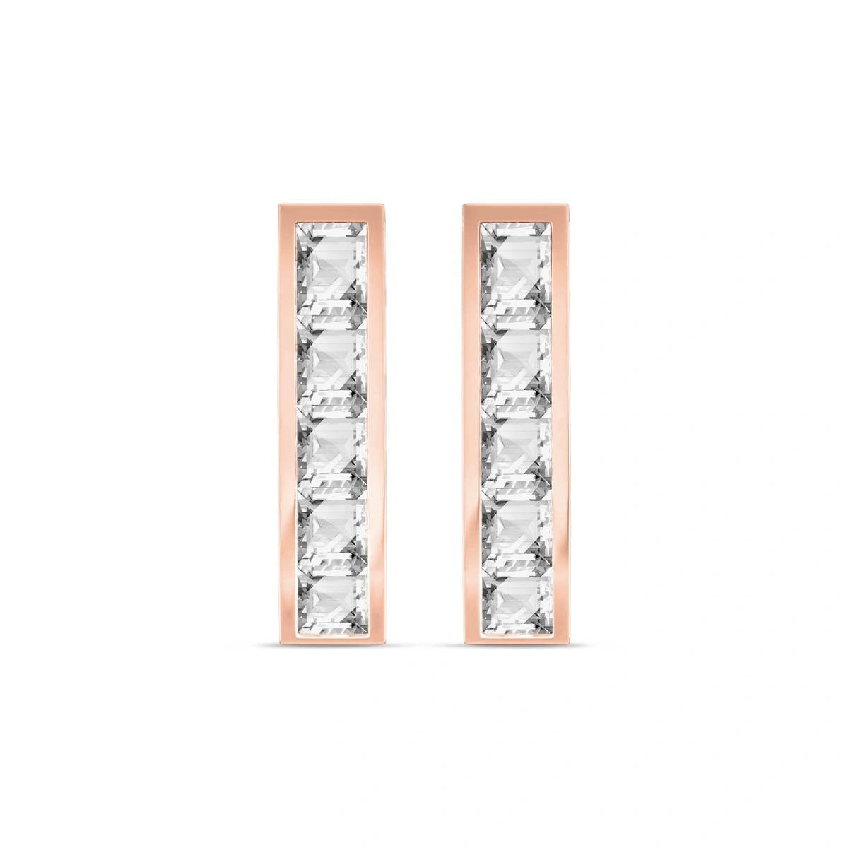 Rose Gold Bloom Earrings White Topaz 10K — Paola