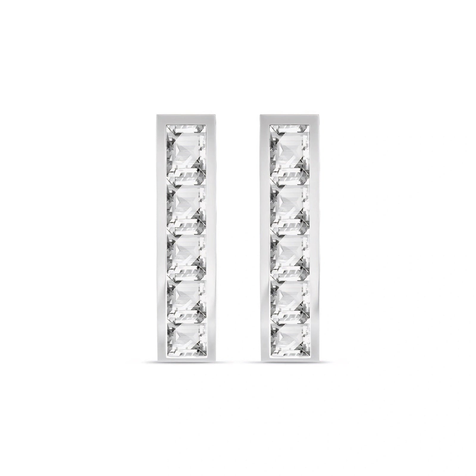 White Gold Bloom Earrings White Topaz 10K — Paola