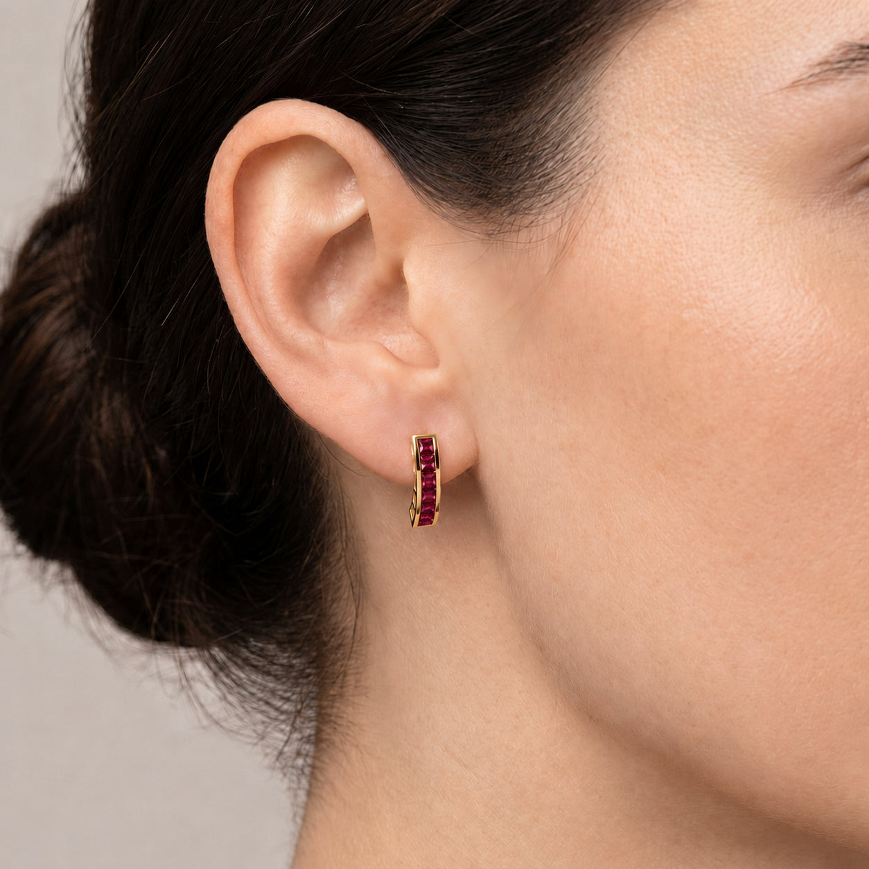 Yellow Gold Bloom Earrings White Topaz 10K — Paola