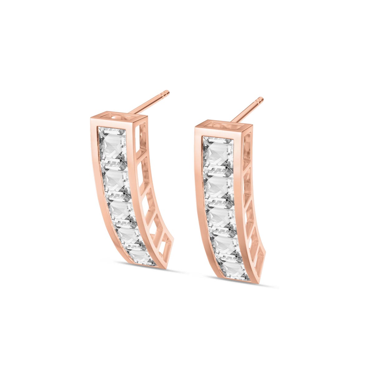 Rose Gold Bloom Earrings Aquamarine 10K — Paola