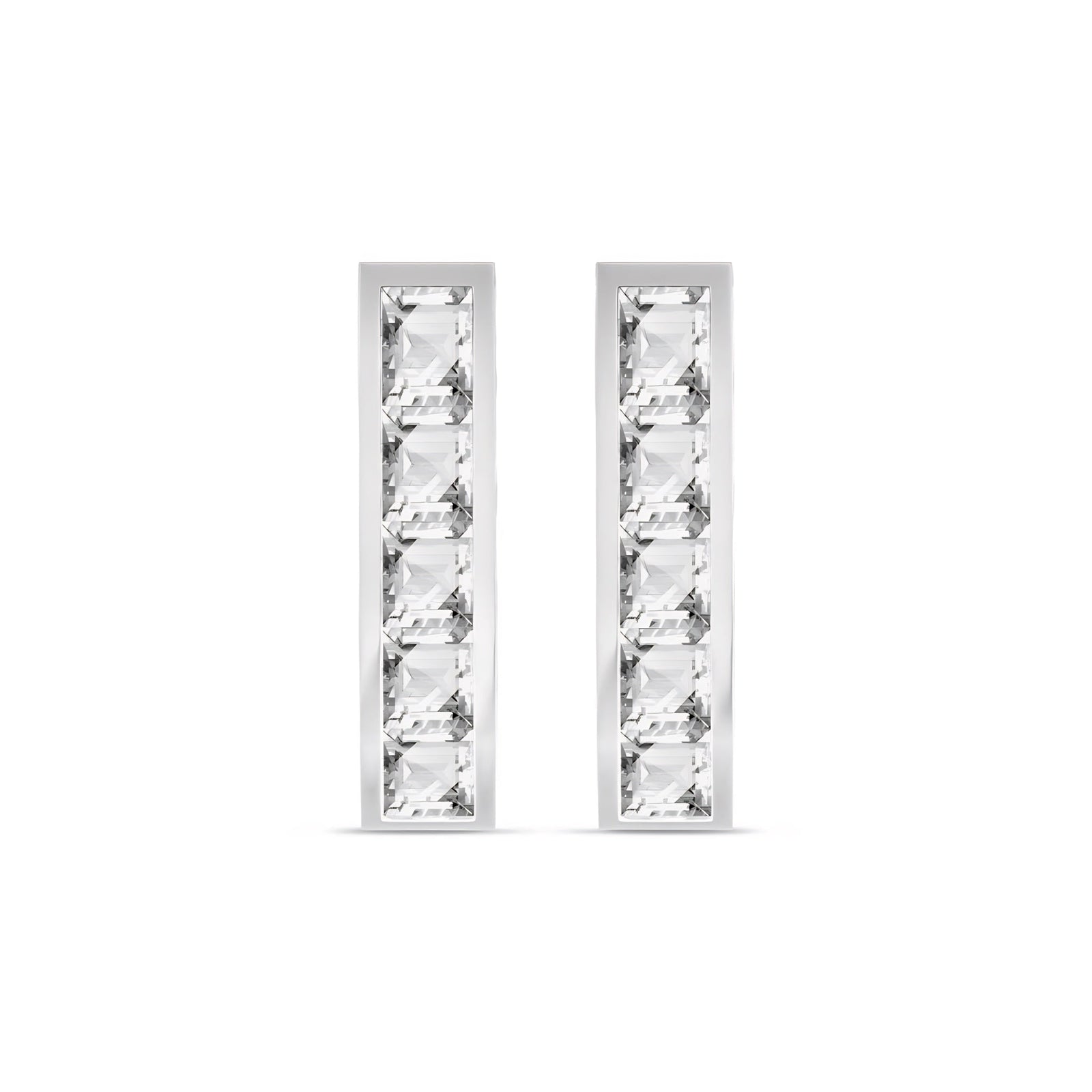 White Gold Bloom Earrings Aquamarine 10K — Paola