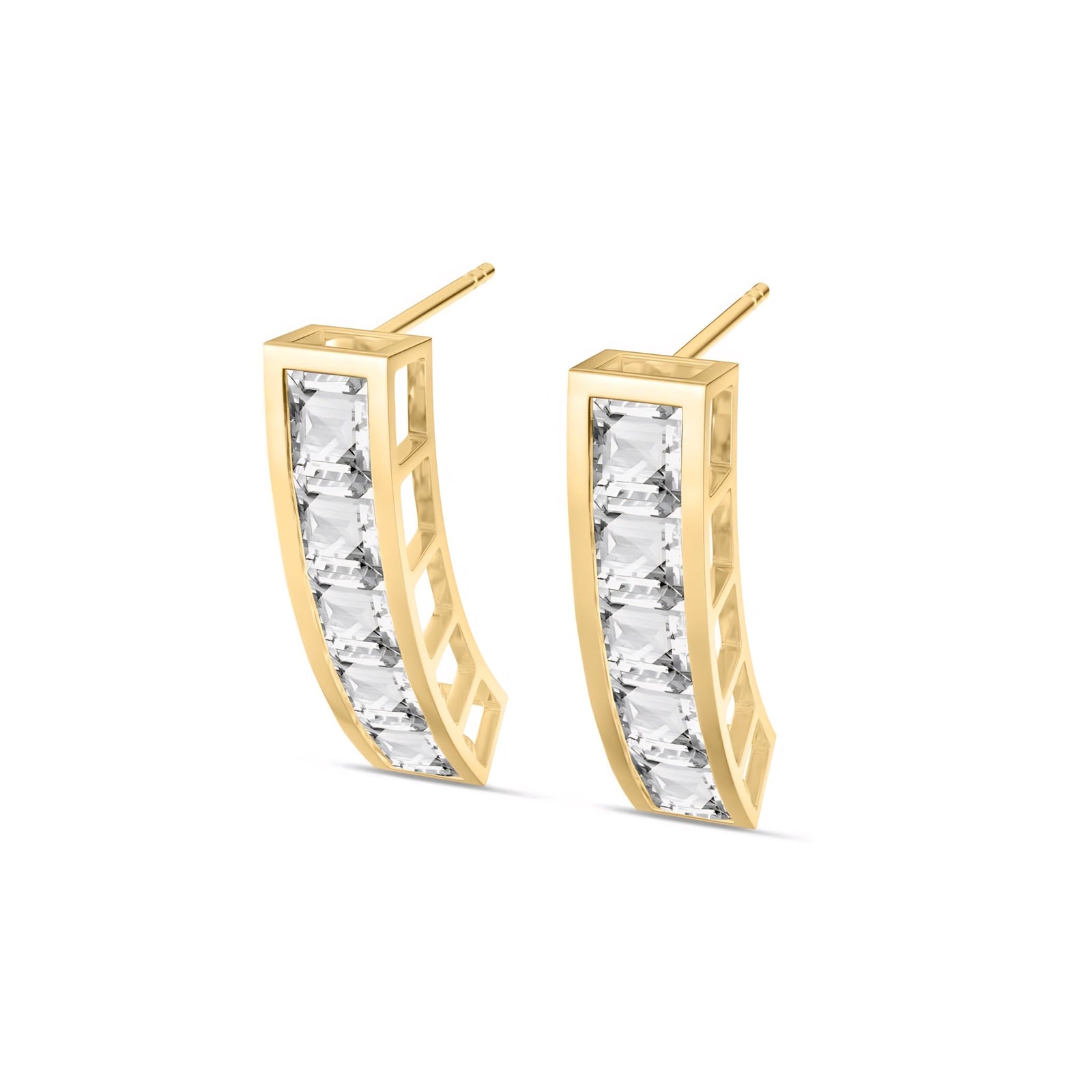 Yellow Gold Bloom Earrings Aquamarine 10K — Paola
