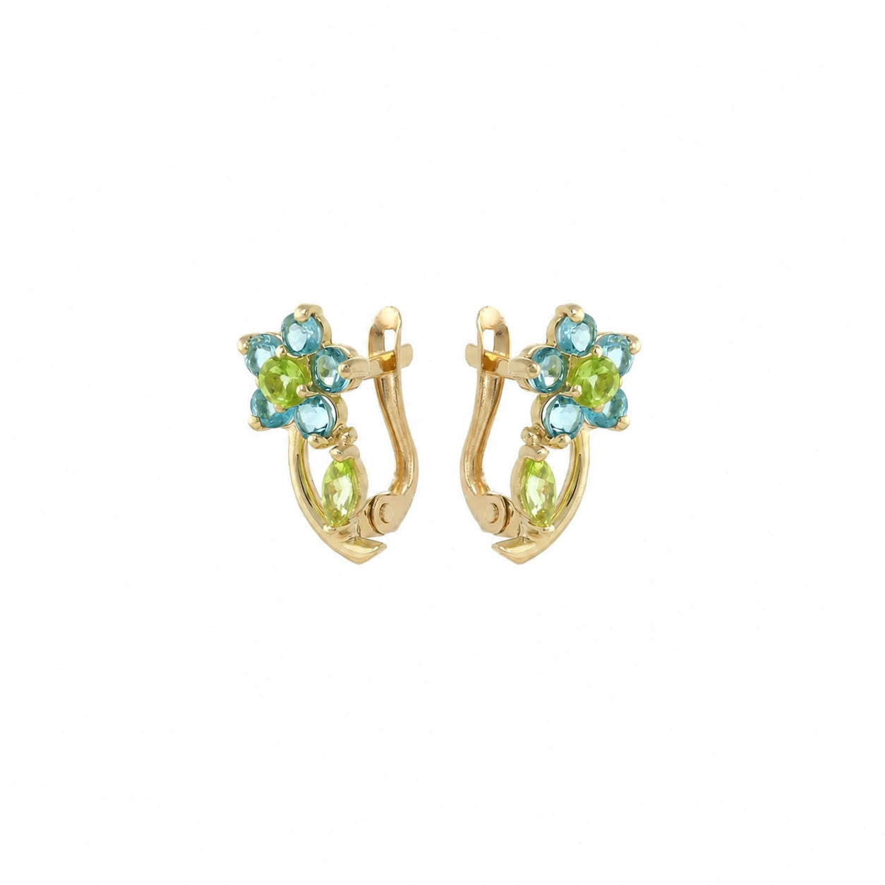 Yellow Gold Peridot & Blue Topaz — Mariacalliope