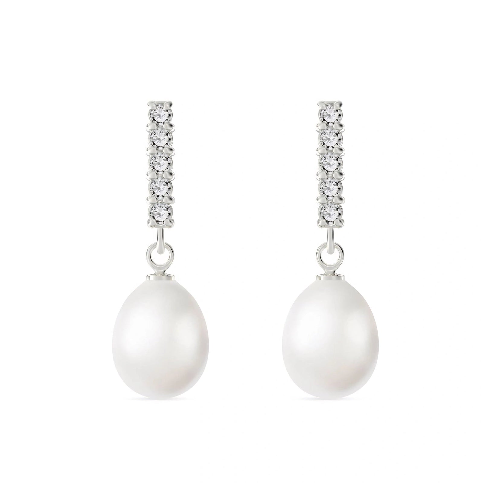 White Gold Diamond & Pearl — Mariacamelia
