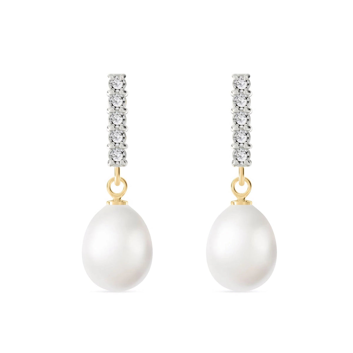 Yellow Gold Diamond & Pearl — Mariacamelia