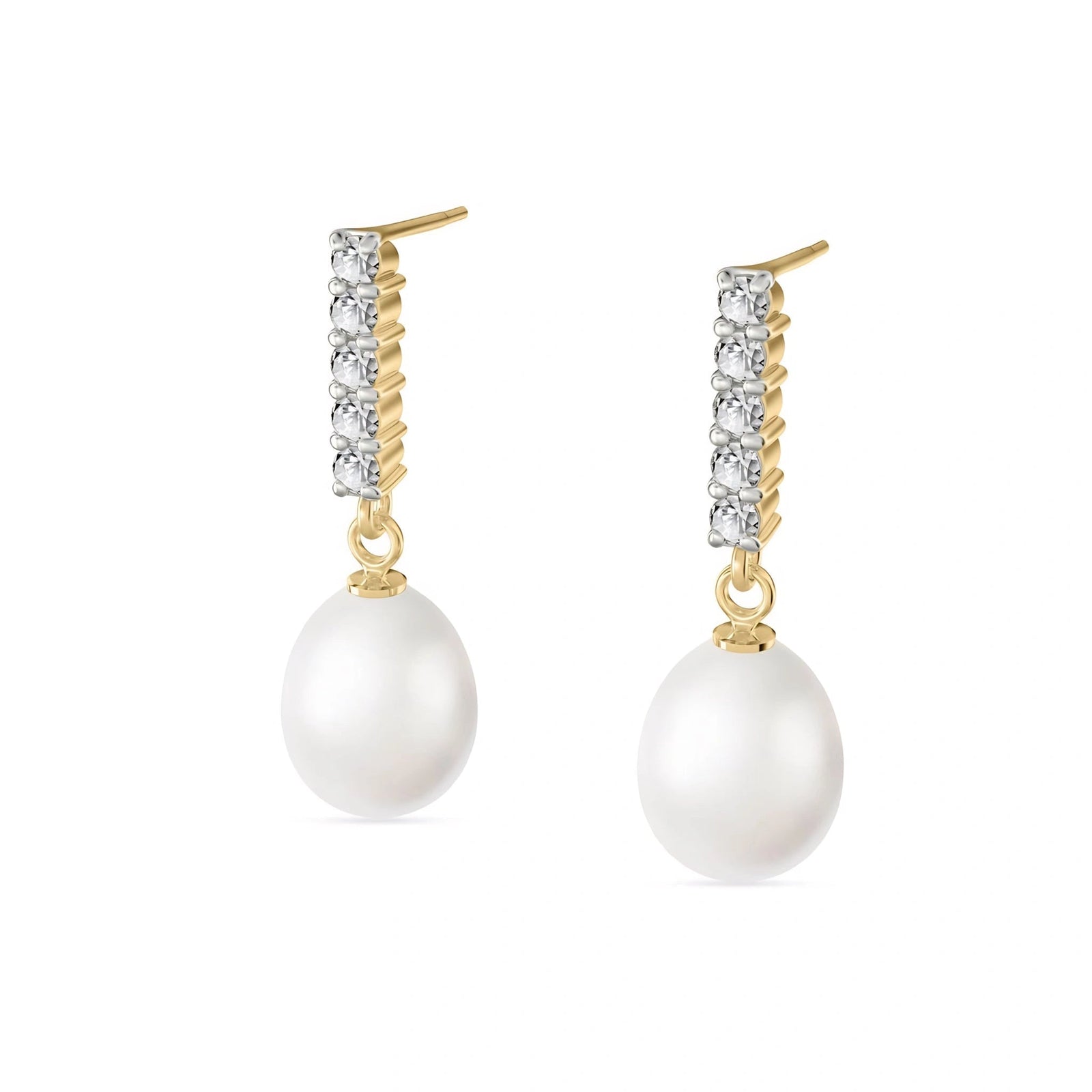 Yellow Gold Diamond & Pearl — Mariacamelia
