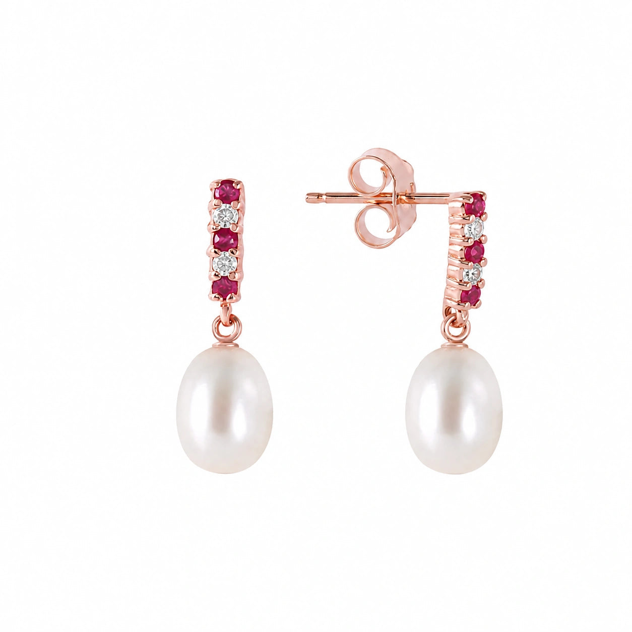 Rose Gold Pearl & Diamond & Ruby — Mariacamelia