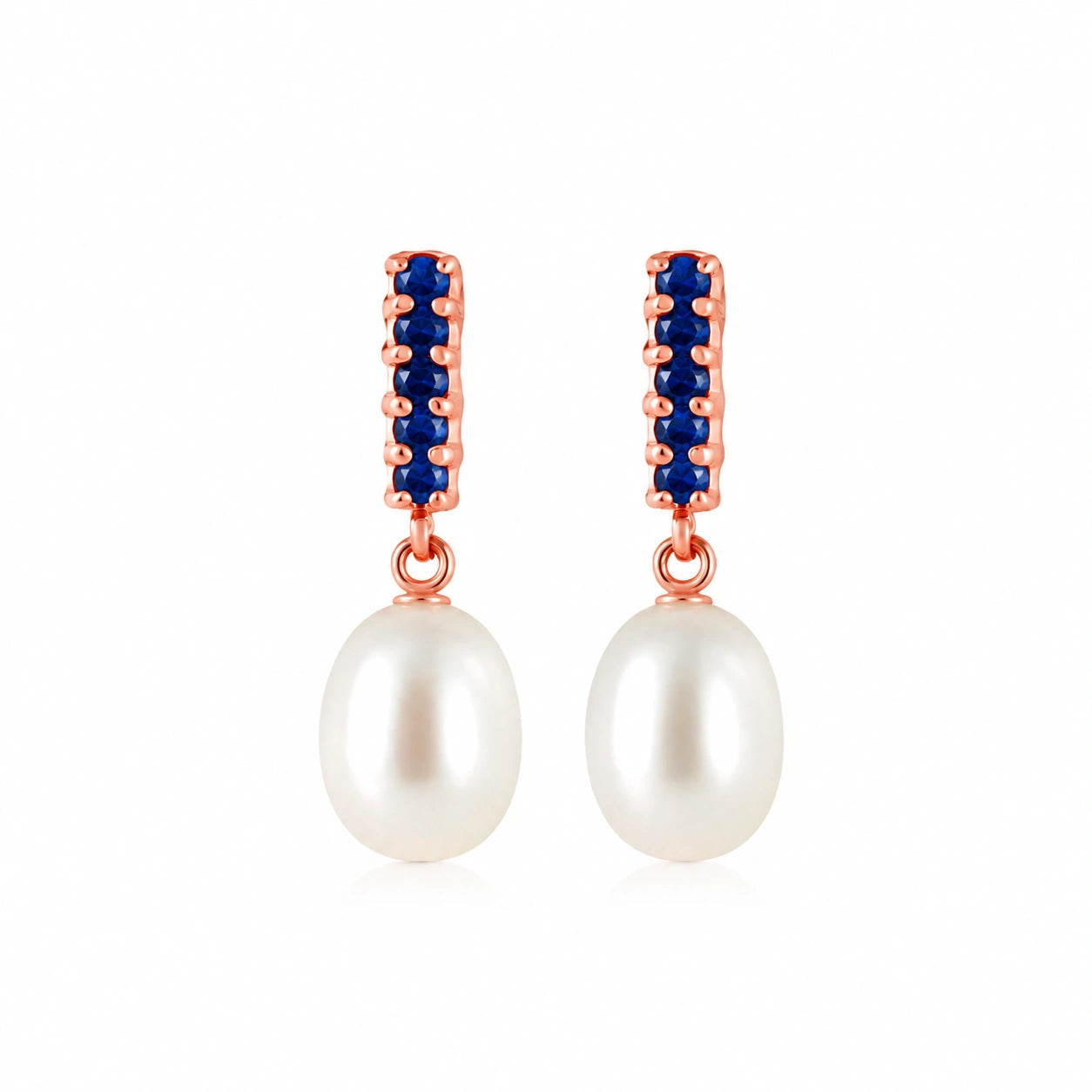 Rose Gold Pearl & Sapphire — Mariacamelia