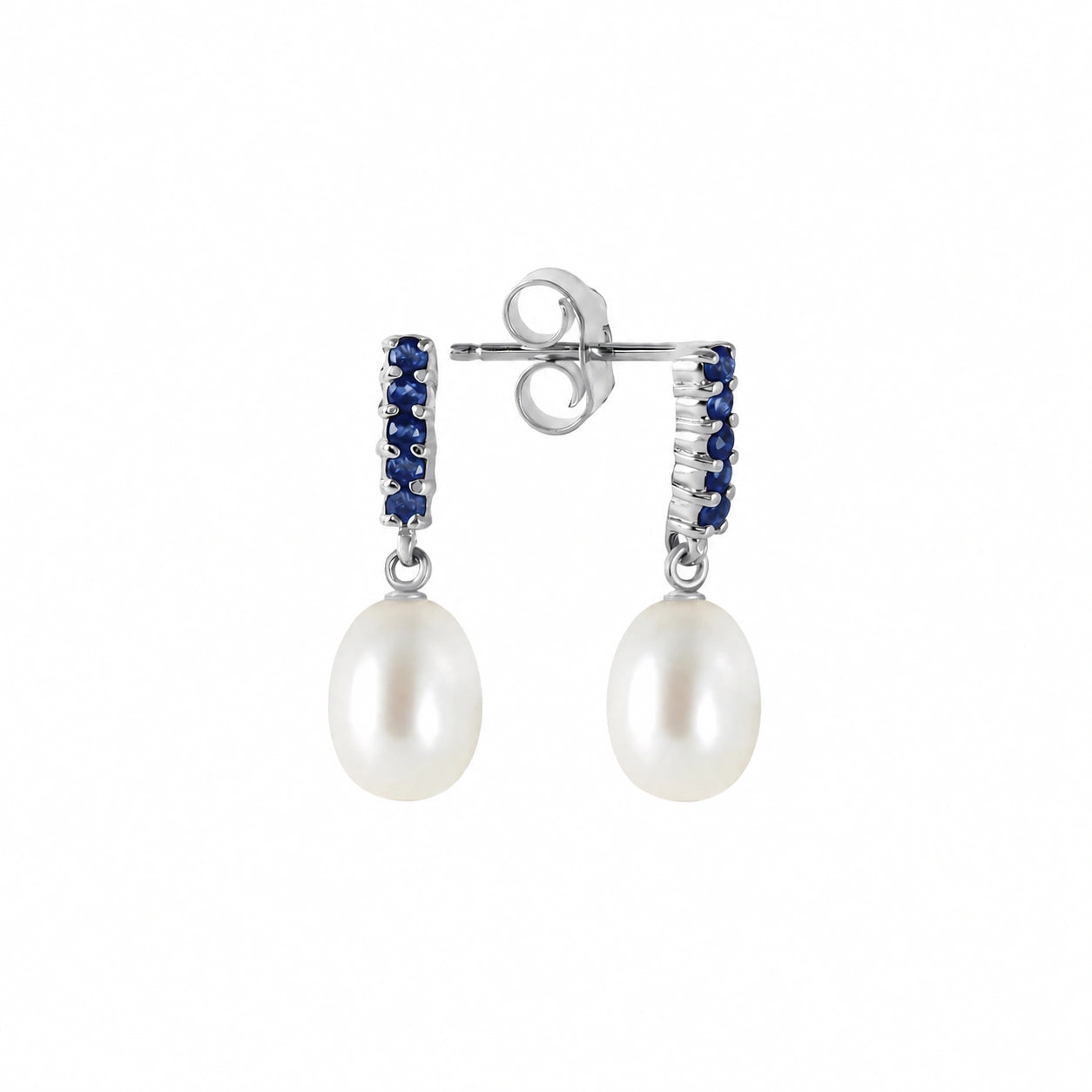 White Gold Pearl & Sapphire — Mariacamelia