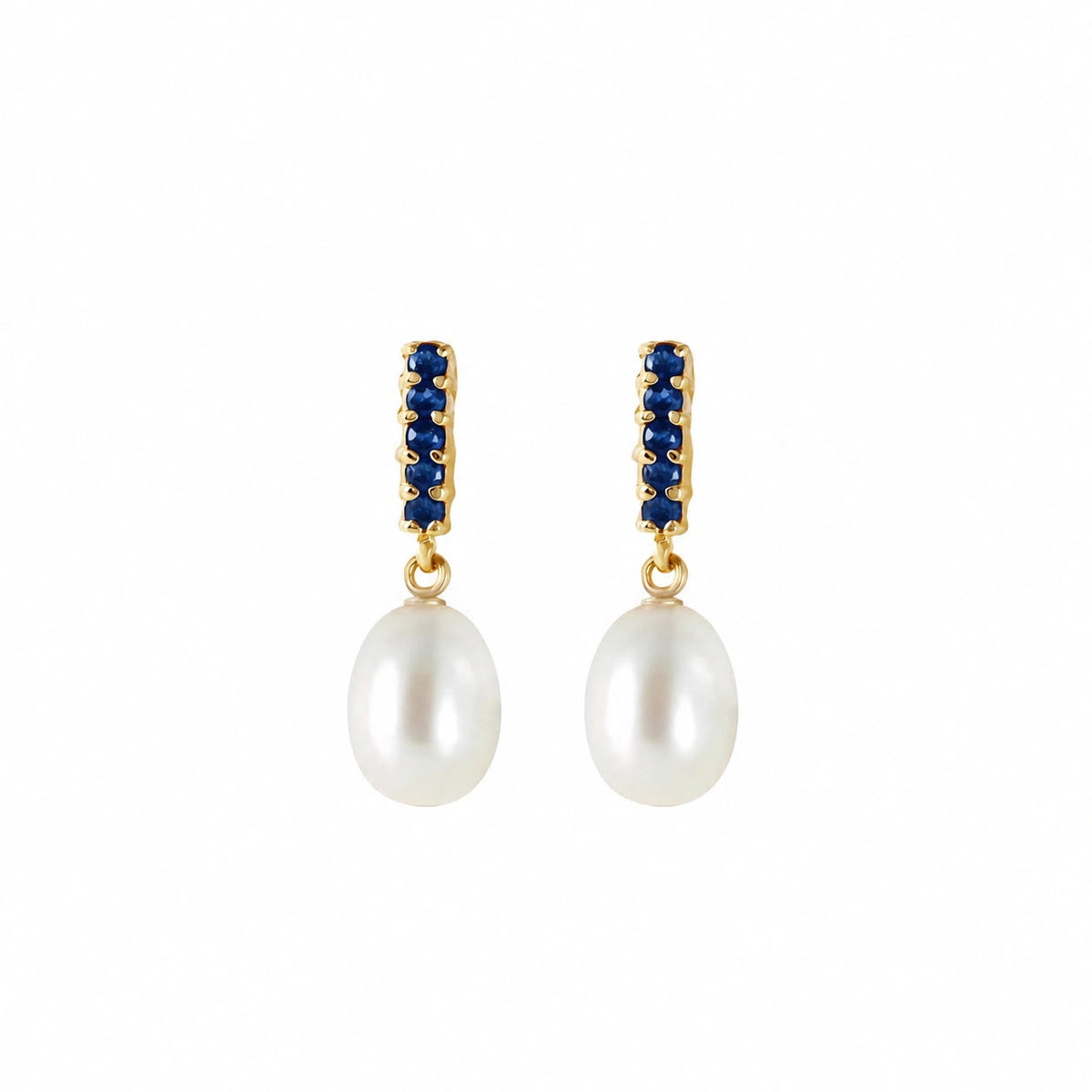 Yellow Gold Pearl & Sapphire — Mariacamelia