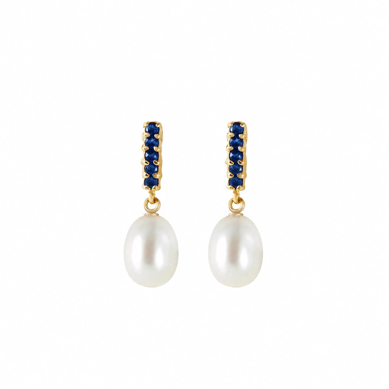 Yellow Gold Pearl & Sapphire — Mariacamelia