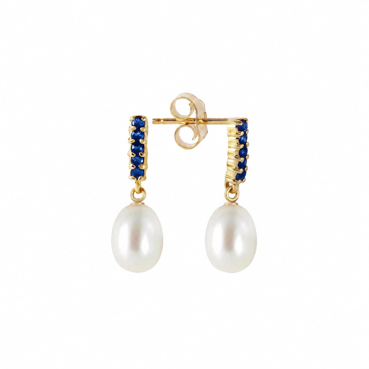 Yellow Gold Pearl & Sapphire — Mariacamelia