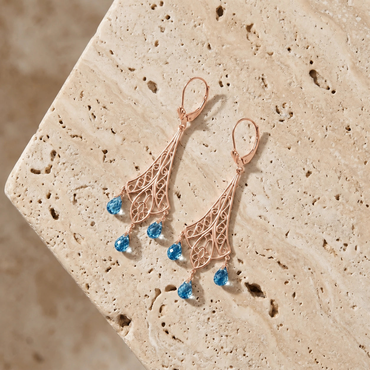 Rose Gold Blue Topaz — Mariacamilla