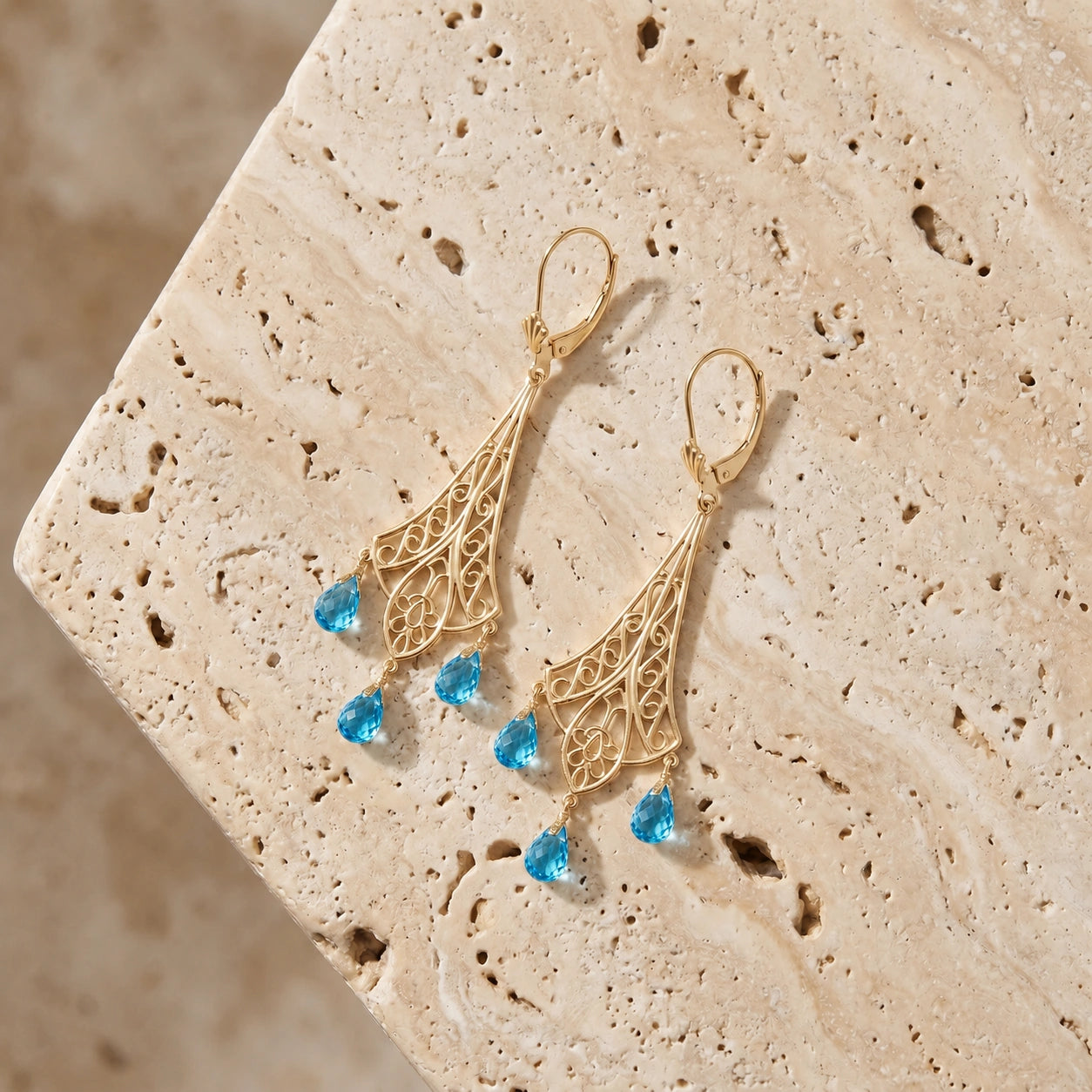 Yellow Gold Blue Topaz — Mariacamilla
