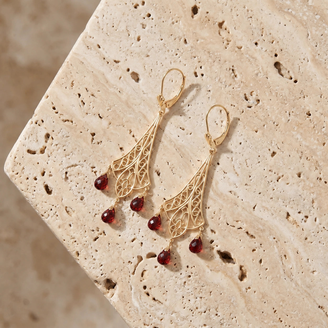 Yellow Gold Garnet — Mariacamilla