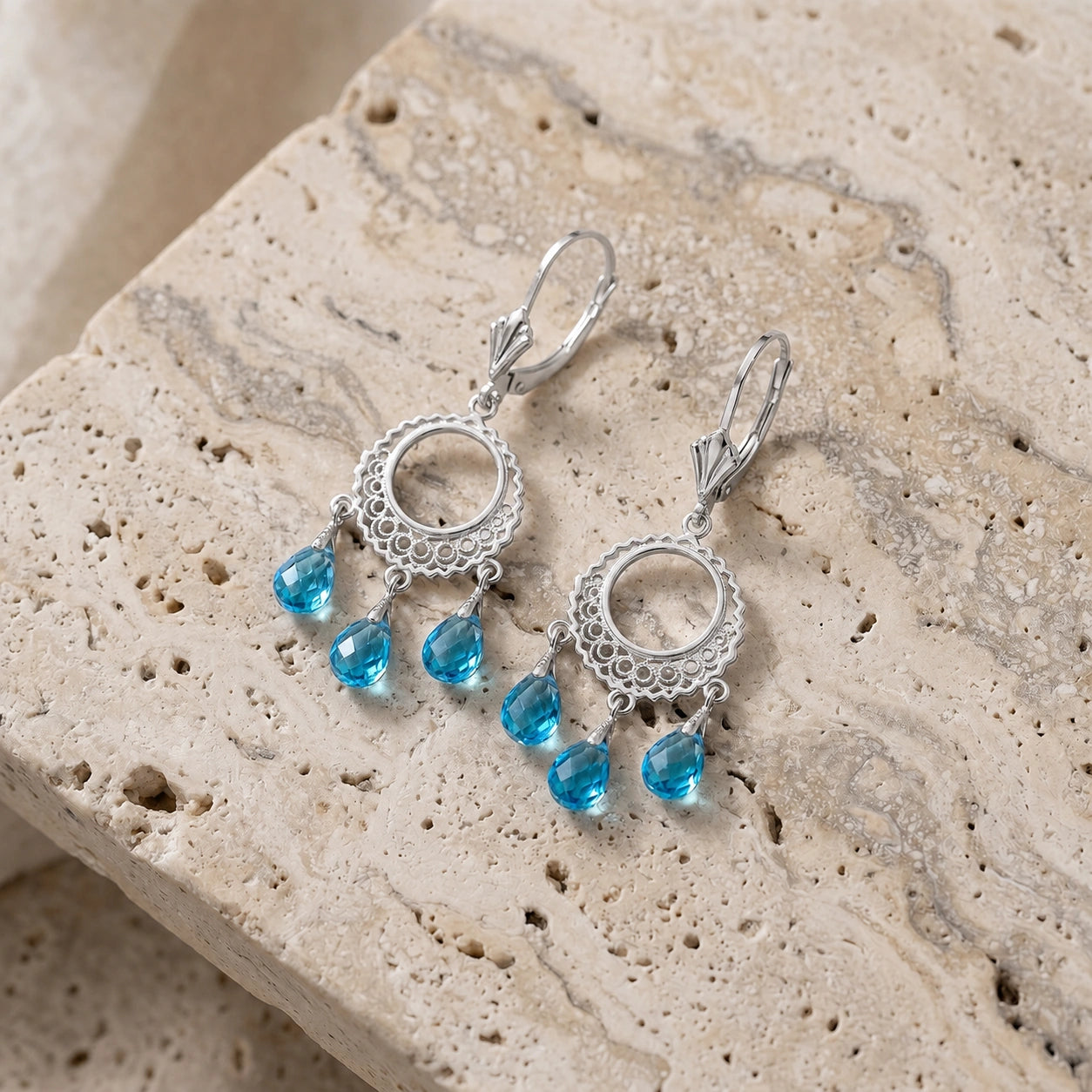 White Gold Blue Topaz — Mariacarina