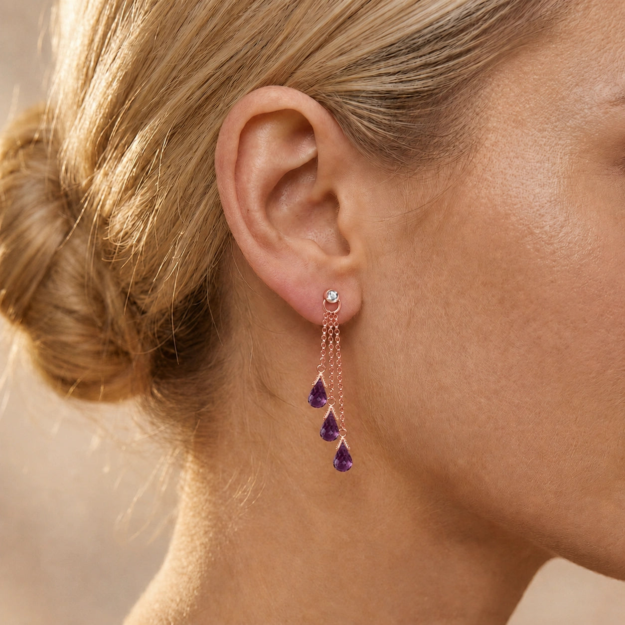 Rose Gold Amethyst & Diamond — Mariacarla