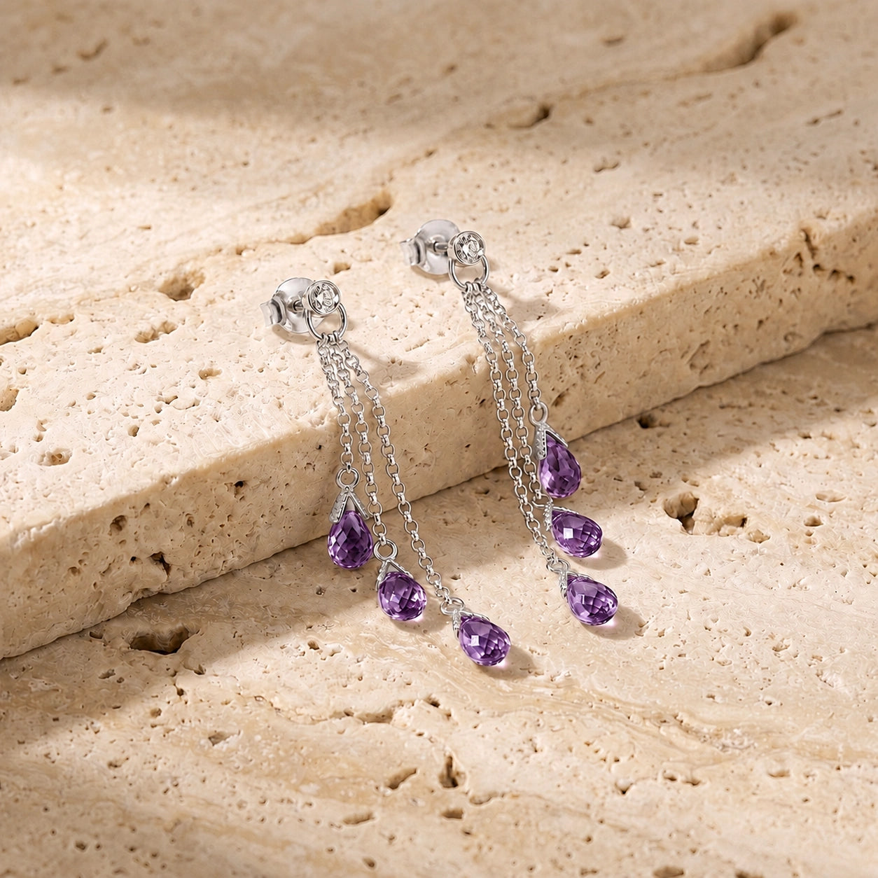 White Gold Amethyst & Diamond — Mariacarla