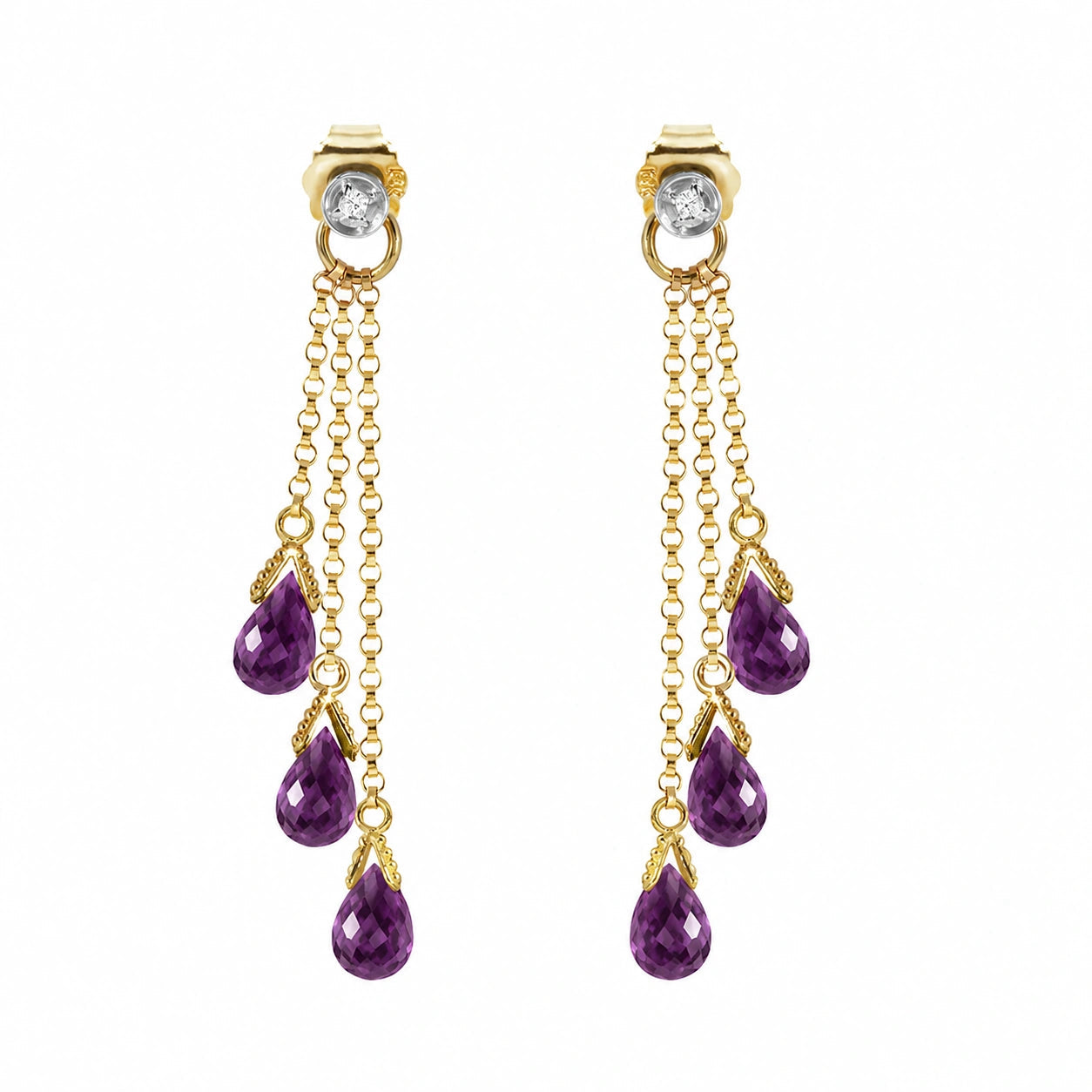 Yellow Gold Amethyst & Diamond — Mariacarla