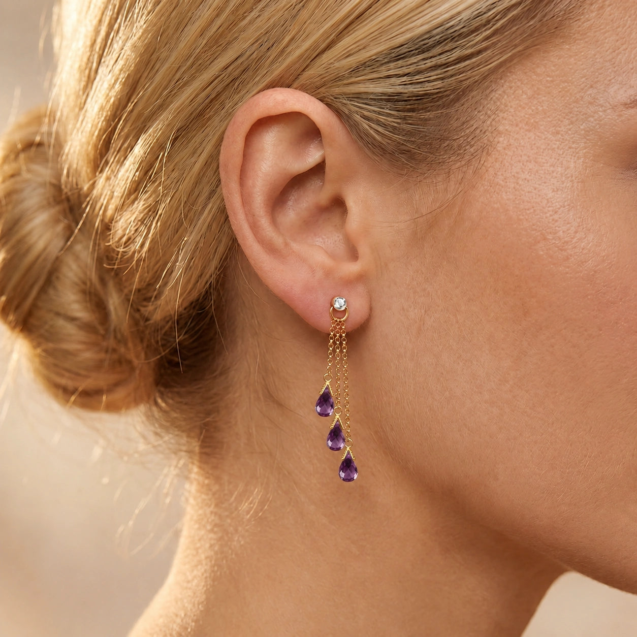 Yellow Gold Amethyst & Diamond — Mariacarla