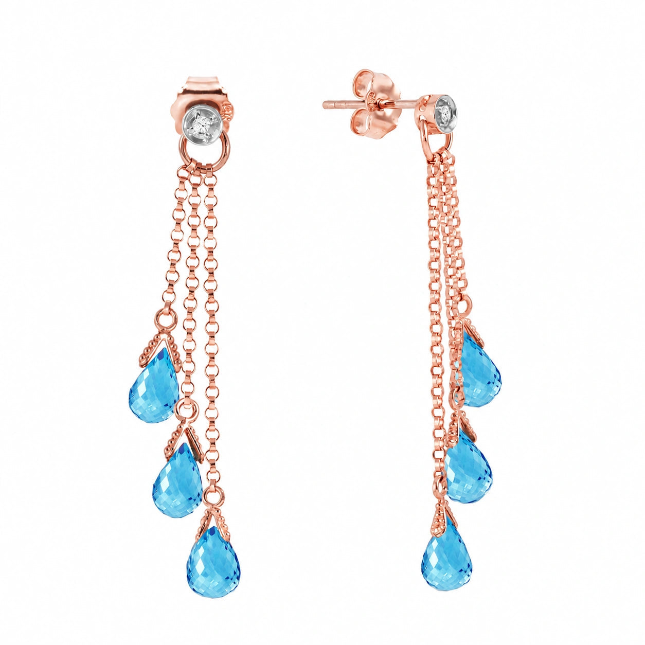 Rose Gold Blue Topaz & Diamond — Mariacarla