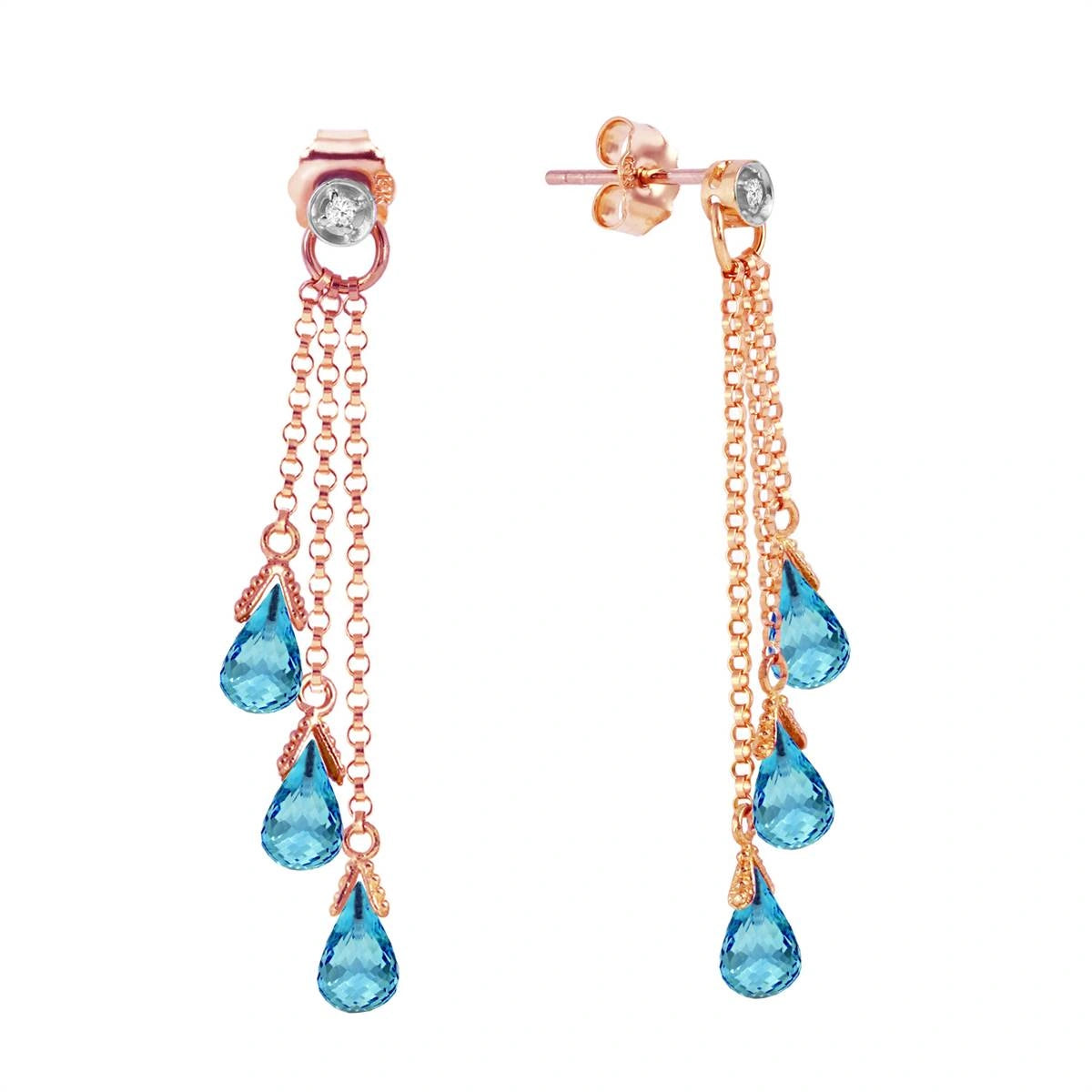 Rose Gold Blue Topaz & Diamond — Mariacarla