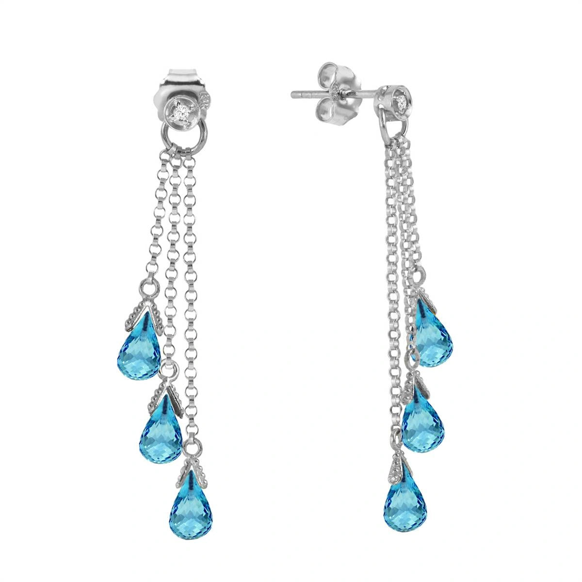White Gold Blue Topaz & Diamond — Mariacarla