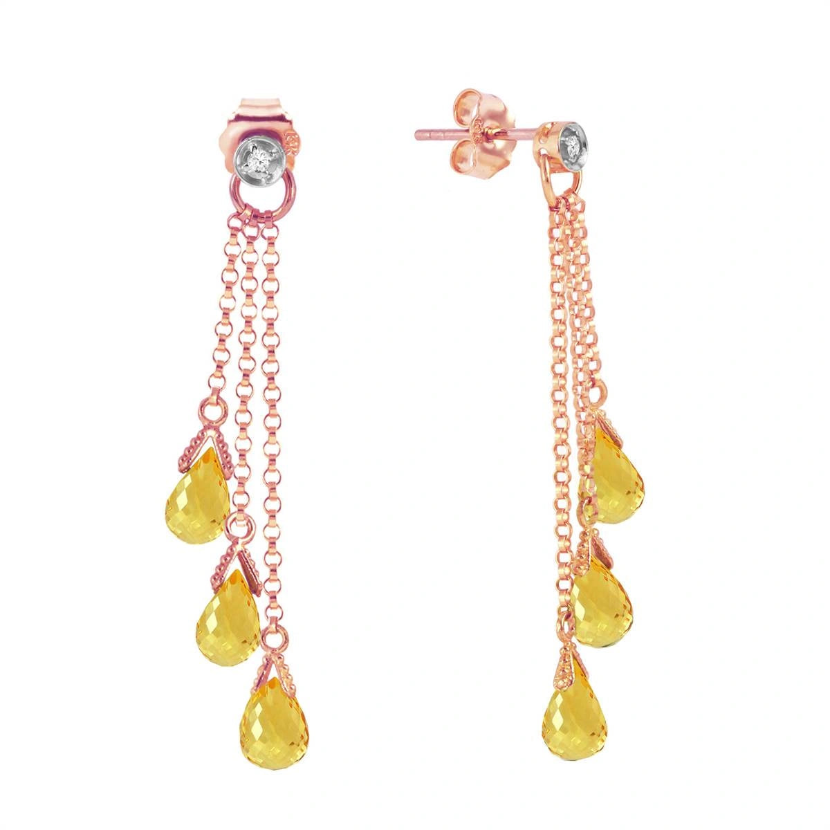 Rose Gold Citrine & Diamond — Mariacarla