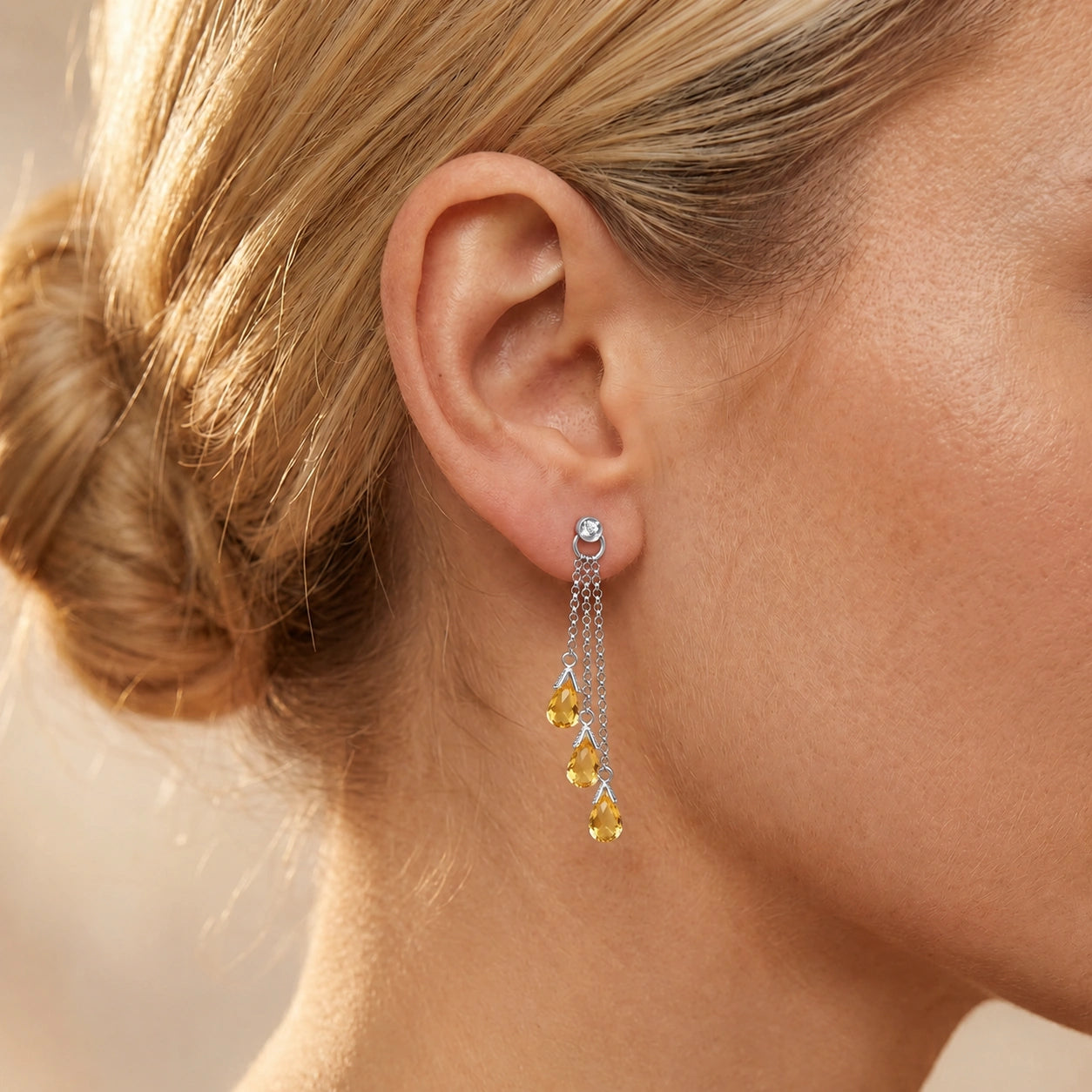 White Gold Citrine & Diamond — Mariacarla