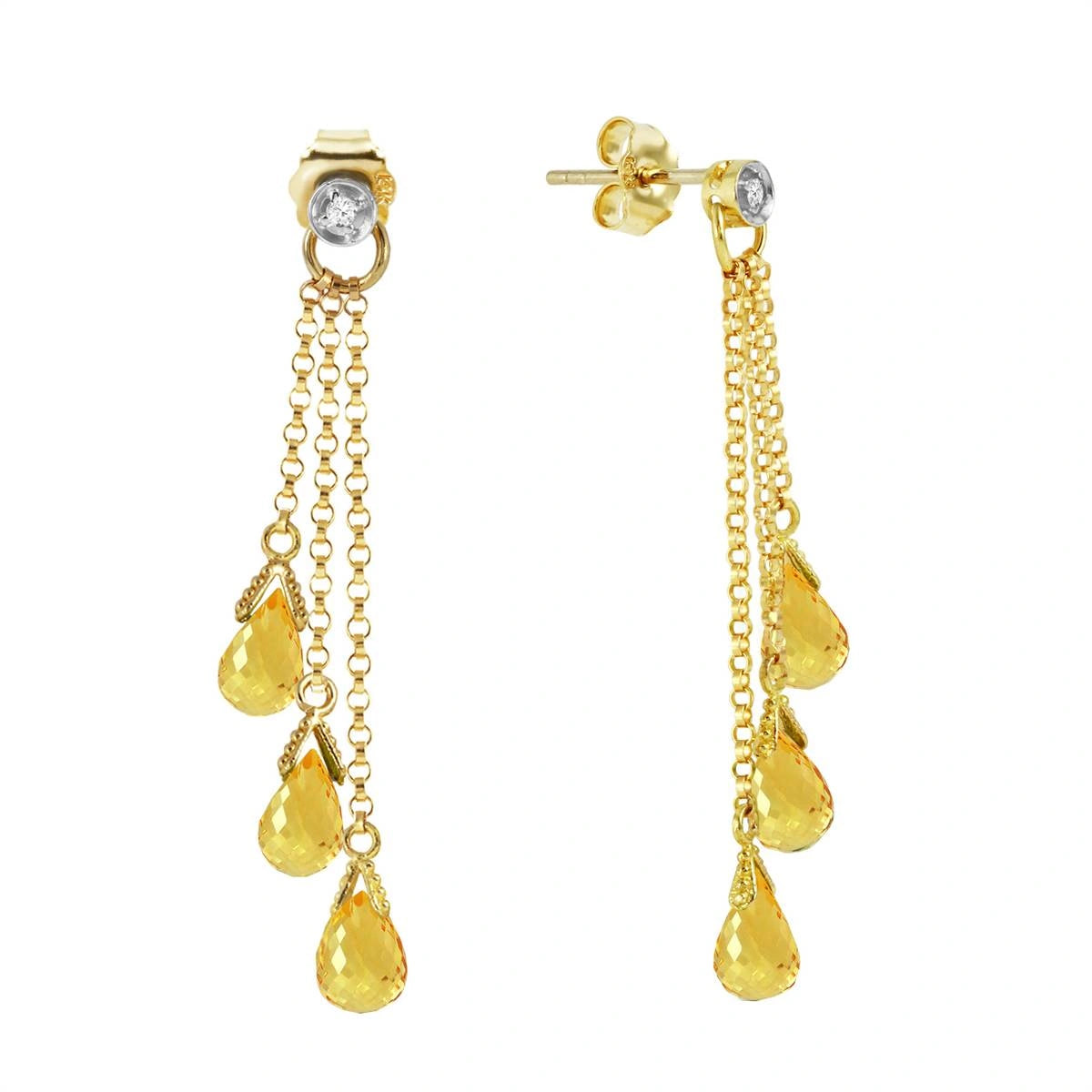 Yellow Gold Citrine & Diamond — Mariacarla