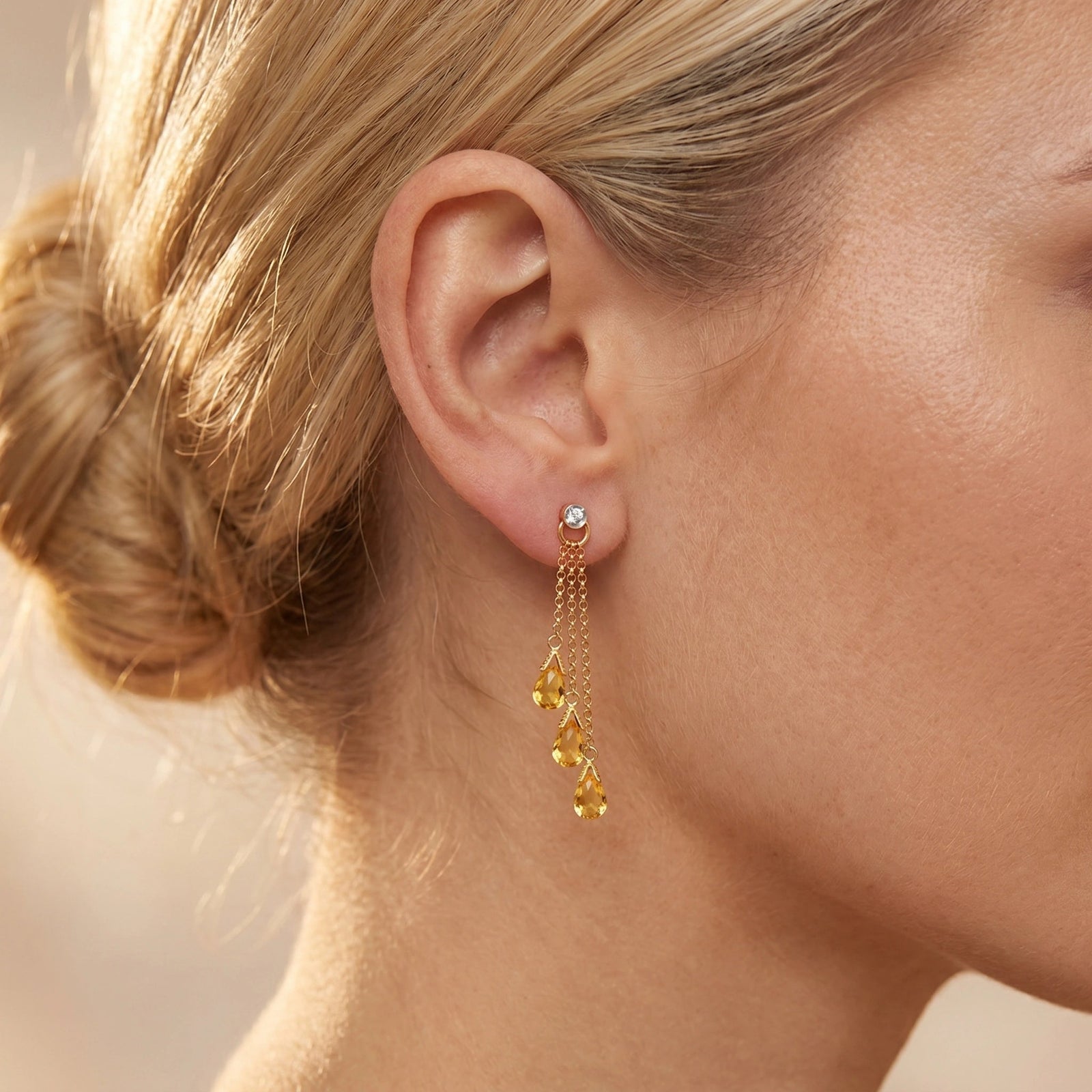Yellow Gold Citrine & Diamond — Mariacarla