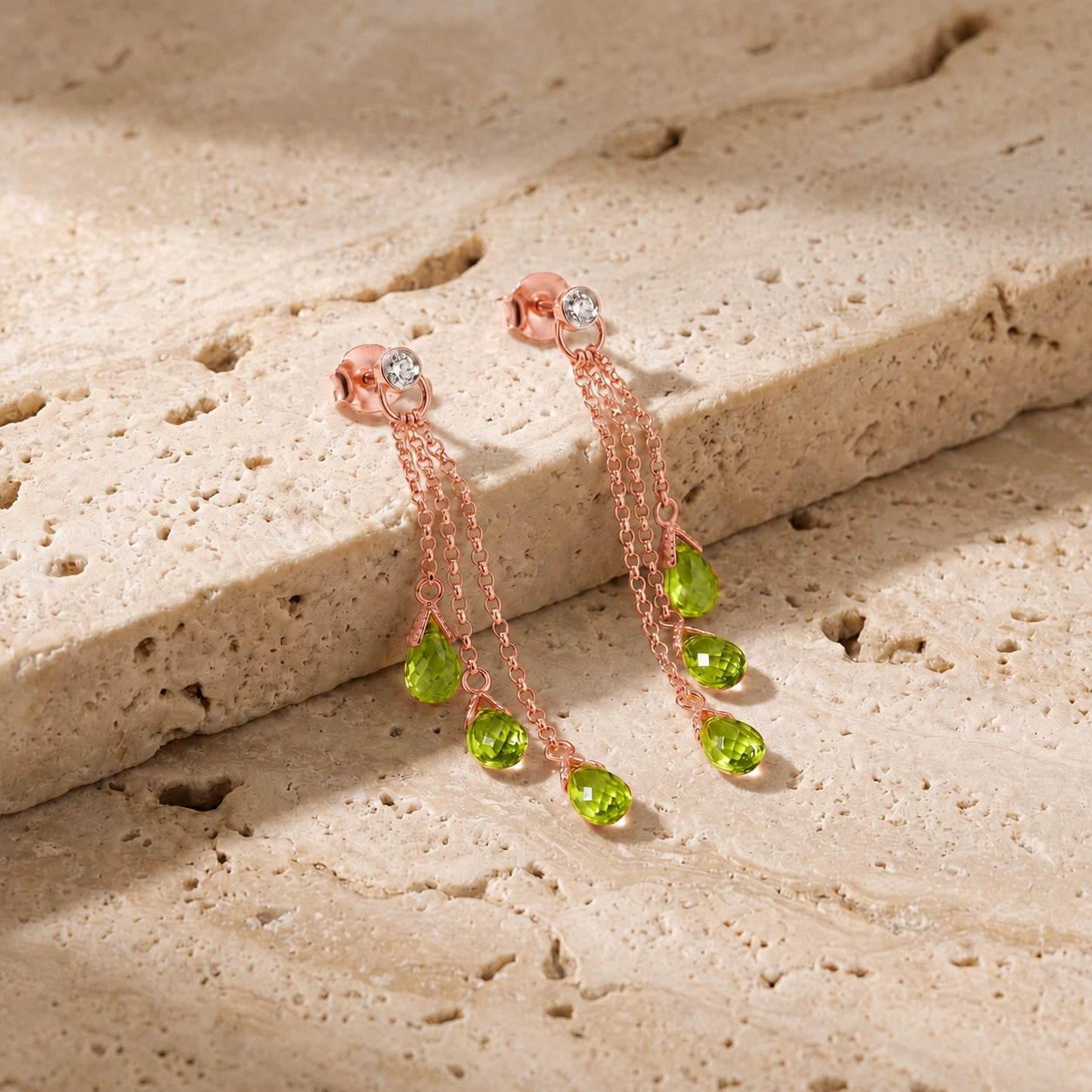 Rose Gold Peridot & Diamond — Mariacarla