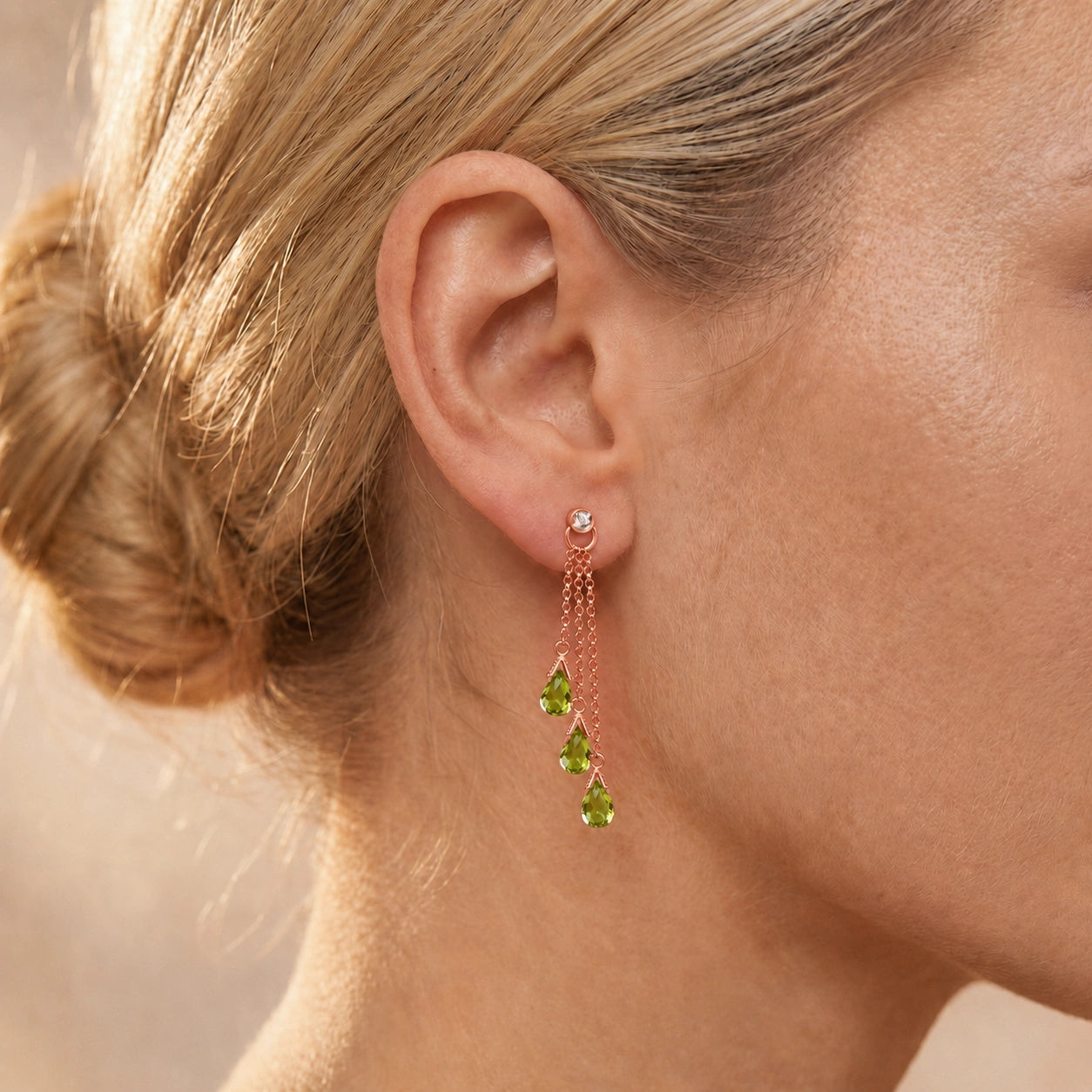 Rose Gold Peridot & Diamond — Mariacarla